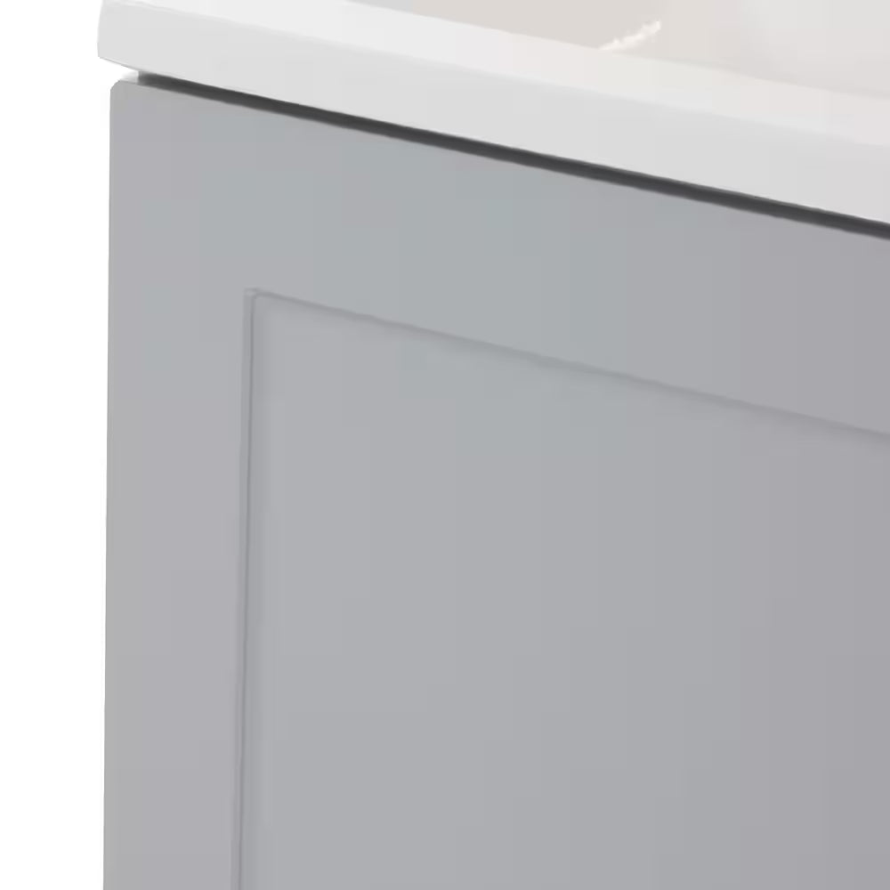 19 In. Single Sink Pearl Gray Bath Vanity with White Cultured Marble Top (Assembled)