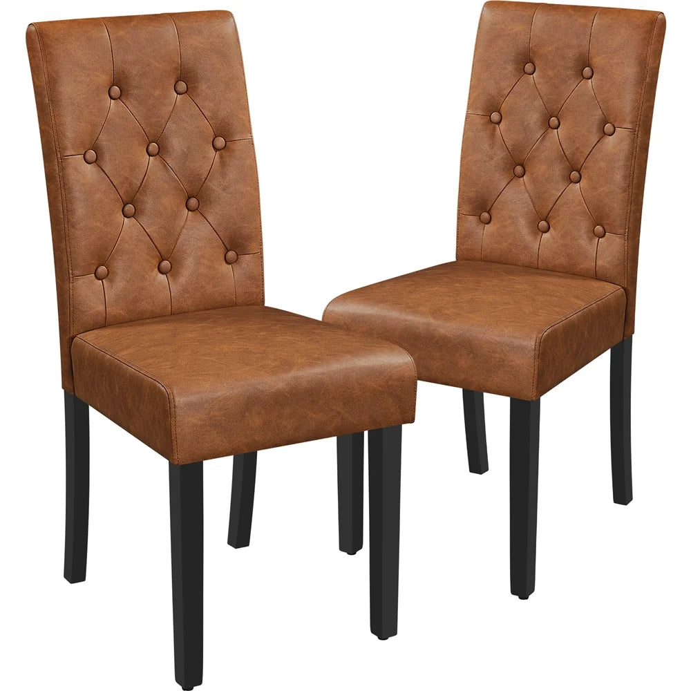 2Pcs Upholstered Parson Dining Chair High Back, Blue