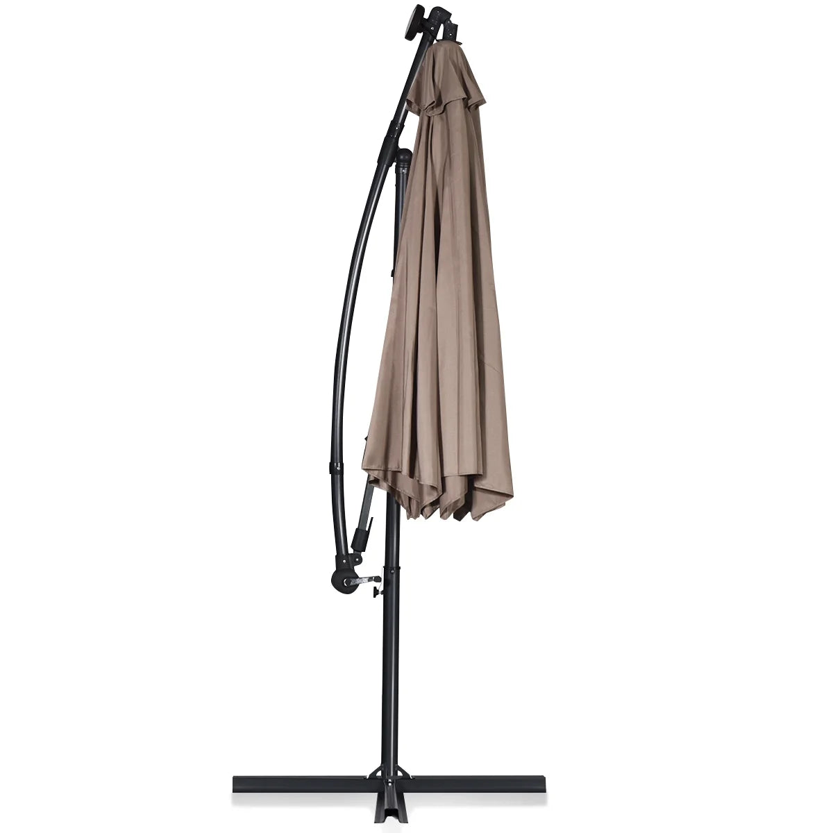 90" Brown Cantilever Patio Umbrellas, LED Lights