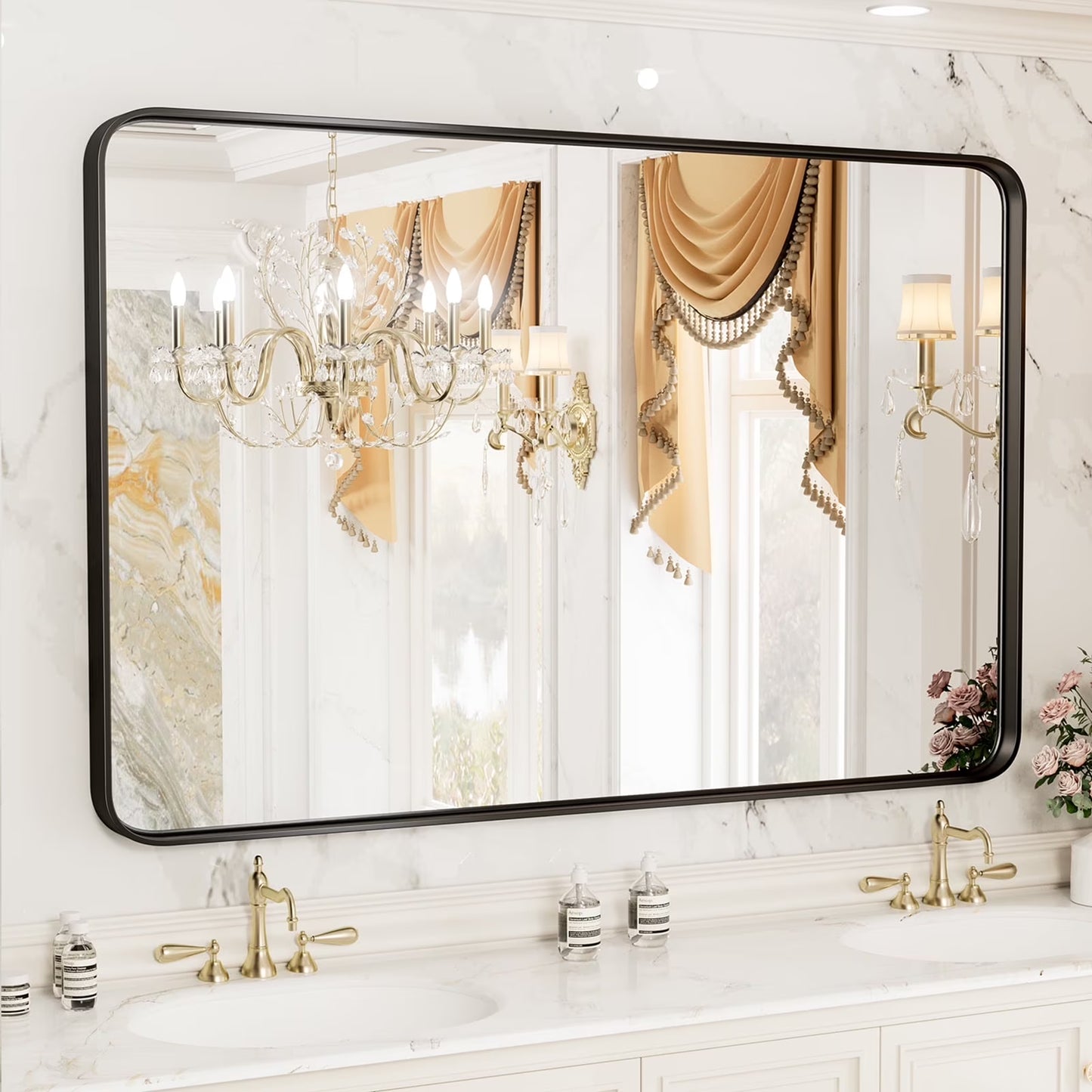 20"X28" Anti-Fog LED Bathroom Mirror - Dual Light Source, Three Lighting Modes, White