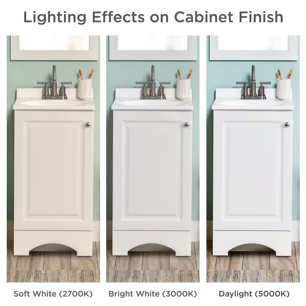 19 In. Single Sink White Bath Vanity with White Cultured Marble Top (Assembled)