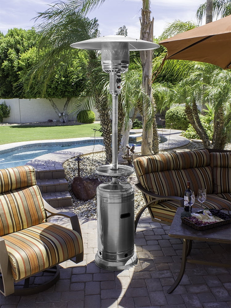 Patio Heater- 87'' Tall Stainless Steel AZ Patio Heater with Table