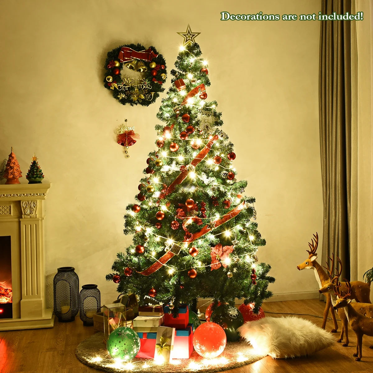 CM19723 7Ft Artificial PVC Christmas Tree W/Stand Holiday Season Indoor & Outdoor, Green
