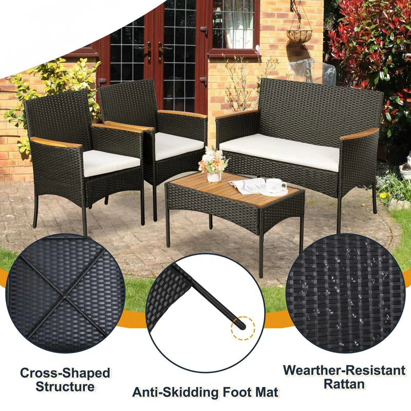 Rassan 4 - Person Outdoor Seating Group with Cushions