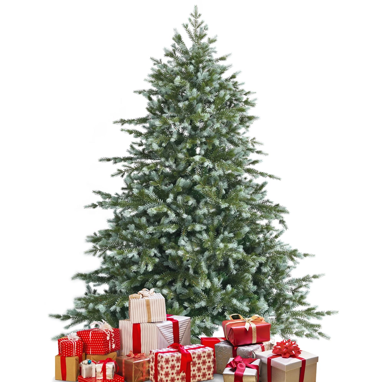 6Ft Artificial Christmas Spruce Hinged Tree W/ 892 Mixed PE & PVC Tips