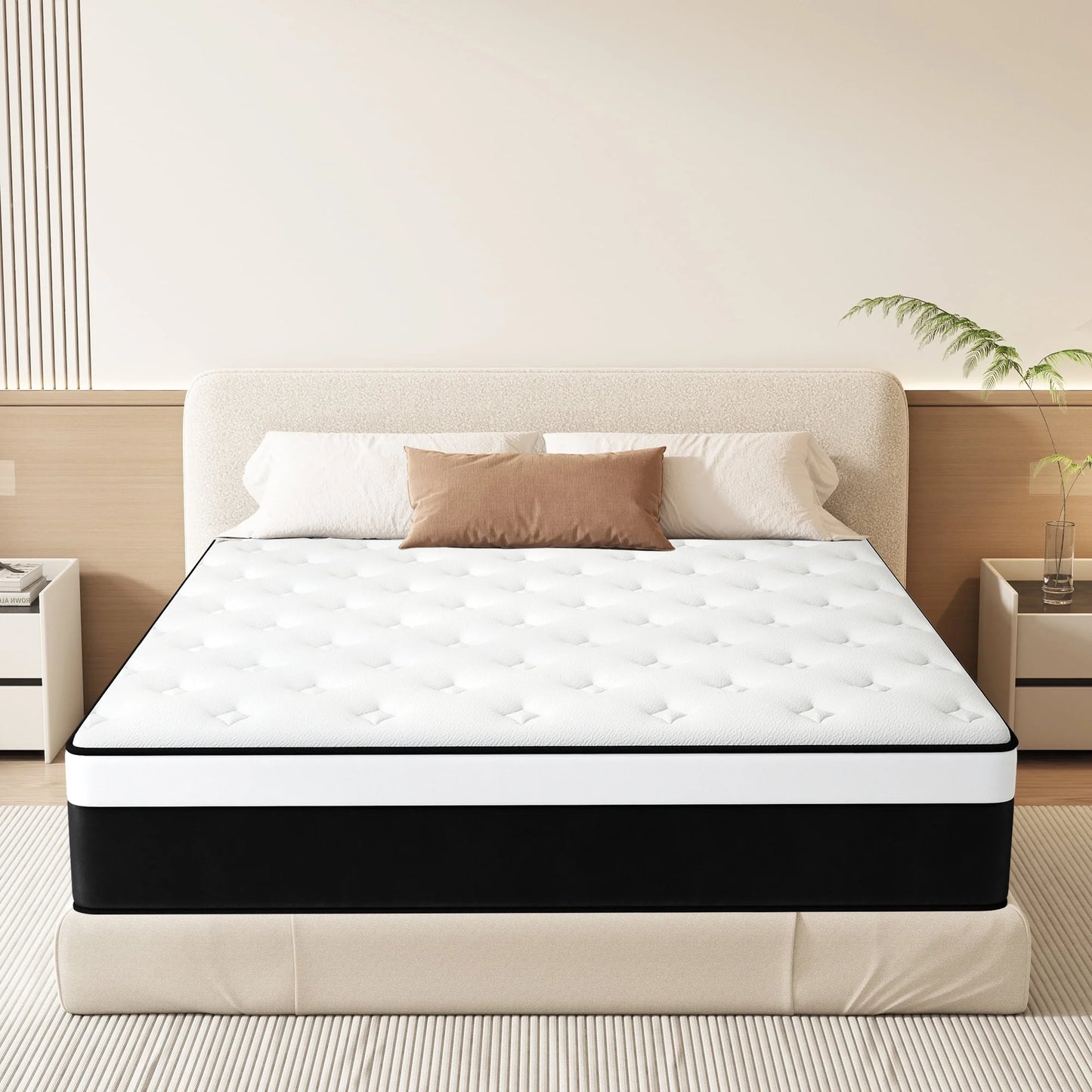 Twin Mattress, 14 Inch Hybrid Mattress in a Box,Medium Firm