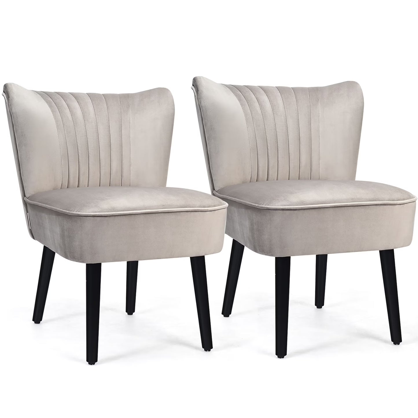 Set of 2 Armless Accent Chair Upholstered Leisure Chair Single Sofa Turquoise\Stone Grey\ Dark Grey