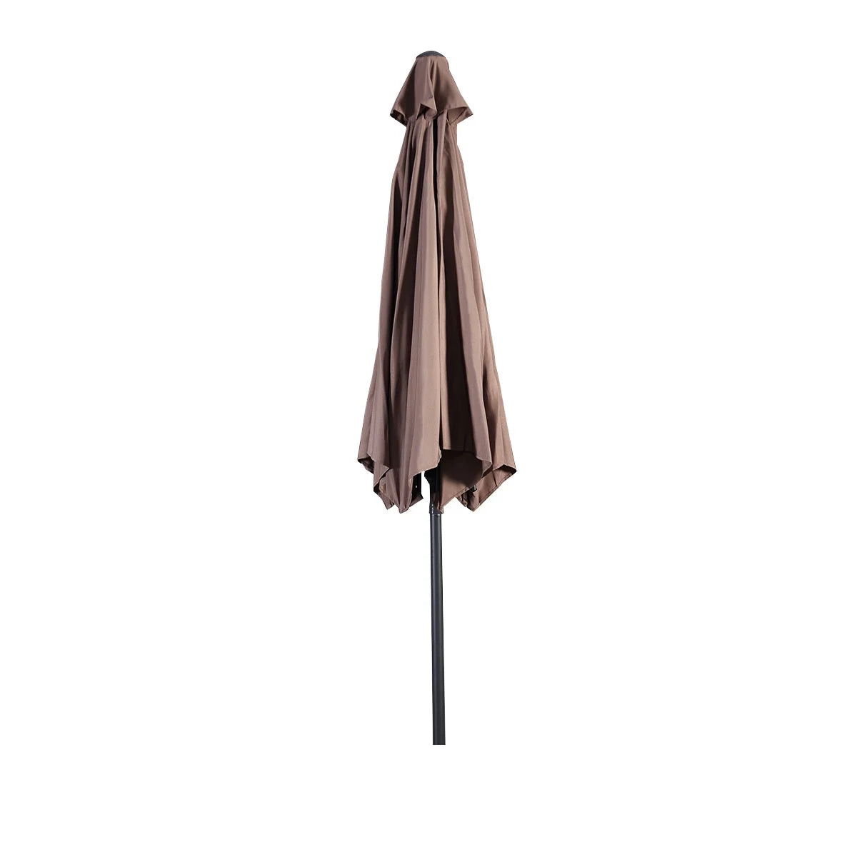9Ft Patio Umbrella Patio Market Steel Tilt W/ Crank Outdoor Yard Garden (Tan)
