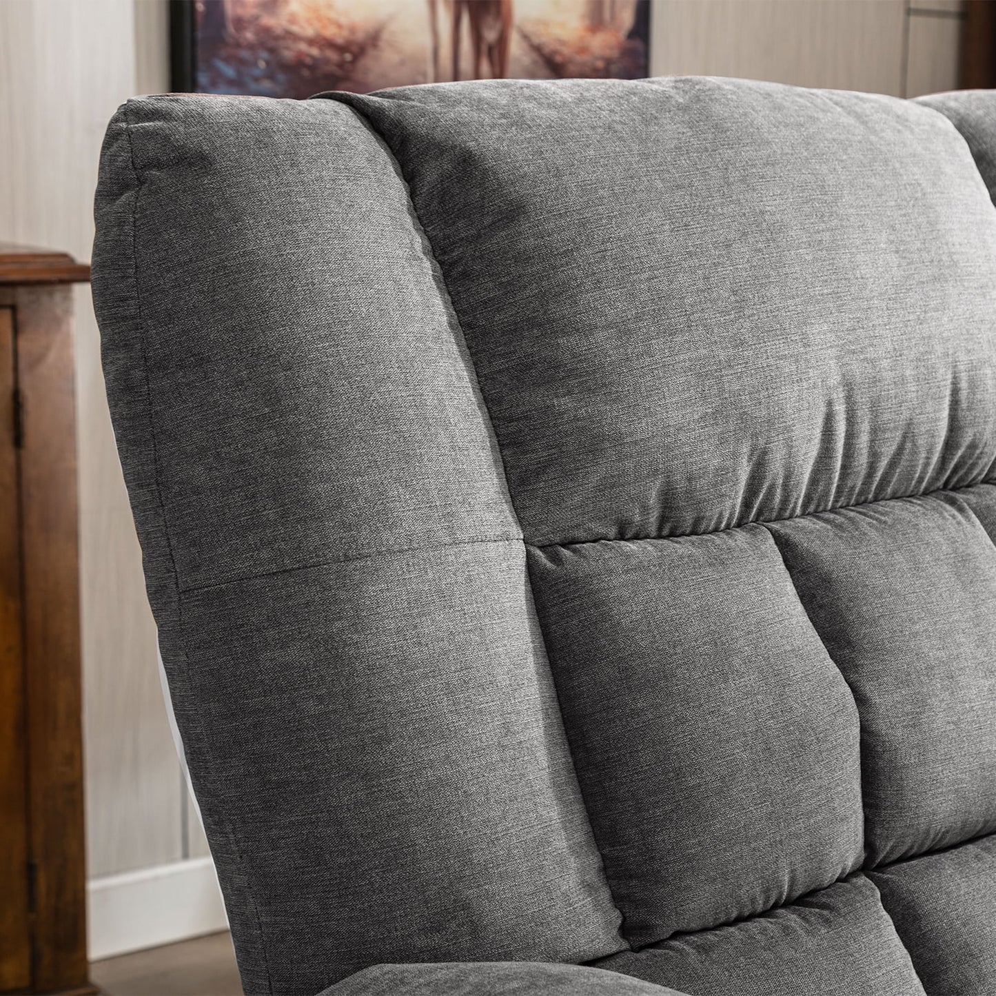 Power Lift Recliner Chair Recliners for Elderly with Heat and Massage Recliner Chair for Living Room with Infinite Position and Side Pocket,Usb Charge Port,Grey