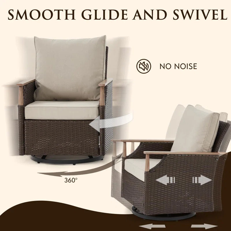 7-Piece Patio Furniture Set with Swivel Chair
