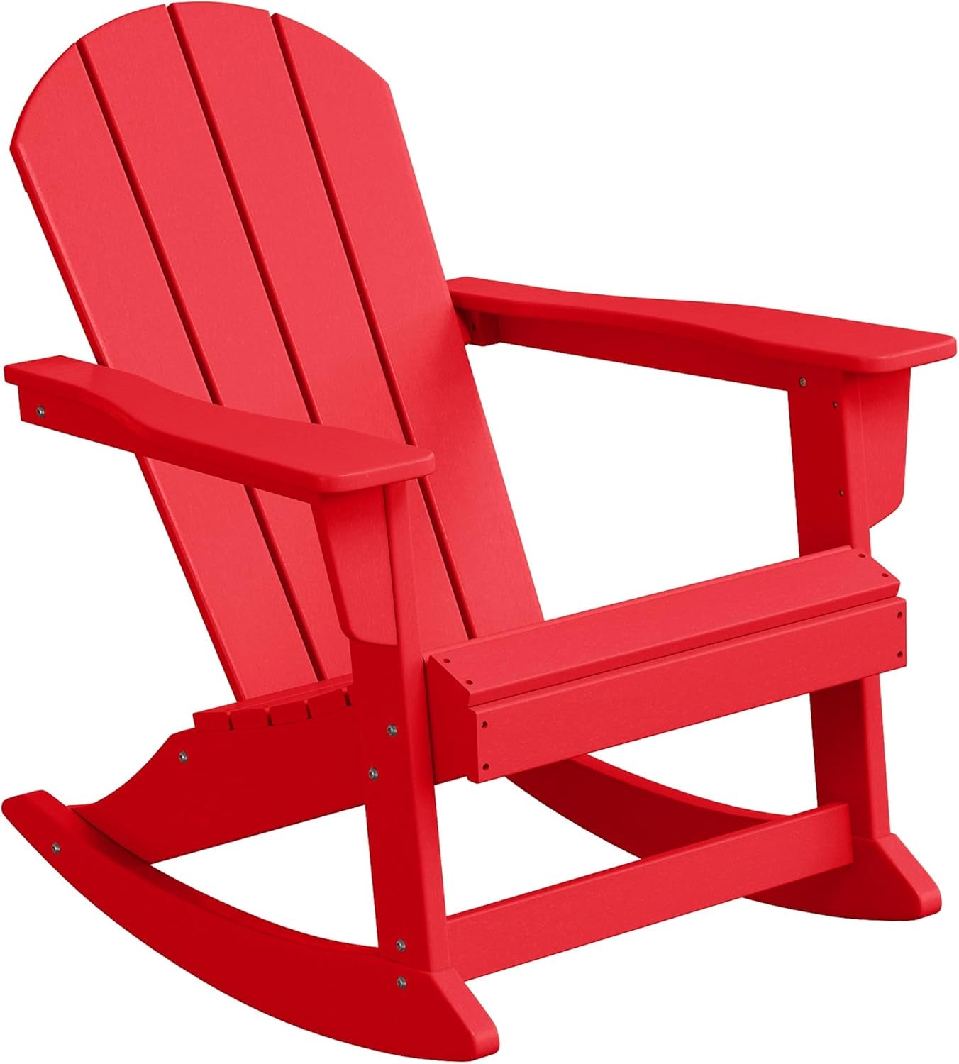 WO Home Furniture Patio Rocking Chair Classic Outdoor HDPE UV Weather Resistant (Red)