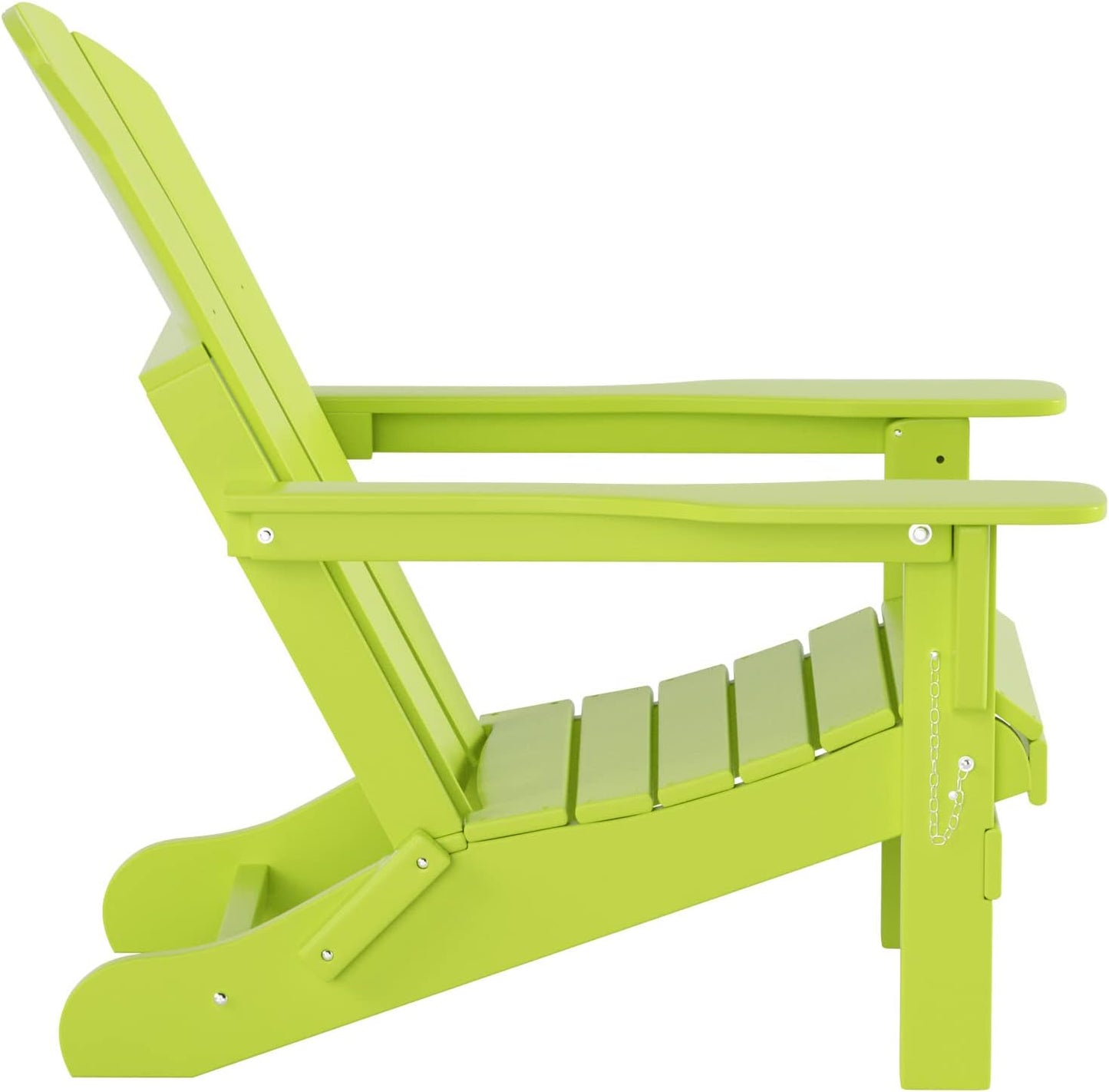 WO Home Furniture Adirondack Chairs Table Set of 3 PCS Outdoor Folding Chairs Coffee Table Weather/Uv Resistant for Lawn, Garden, Bon Fire, Balcony (Lime)