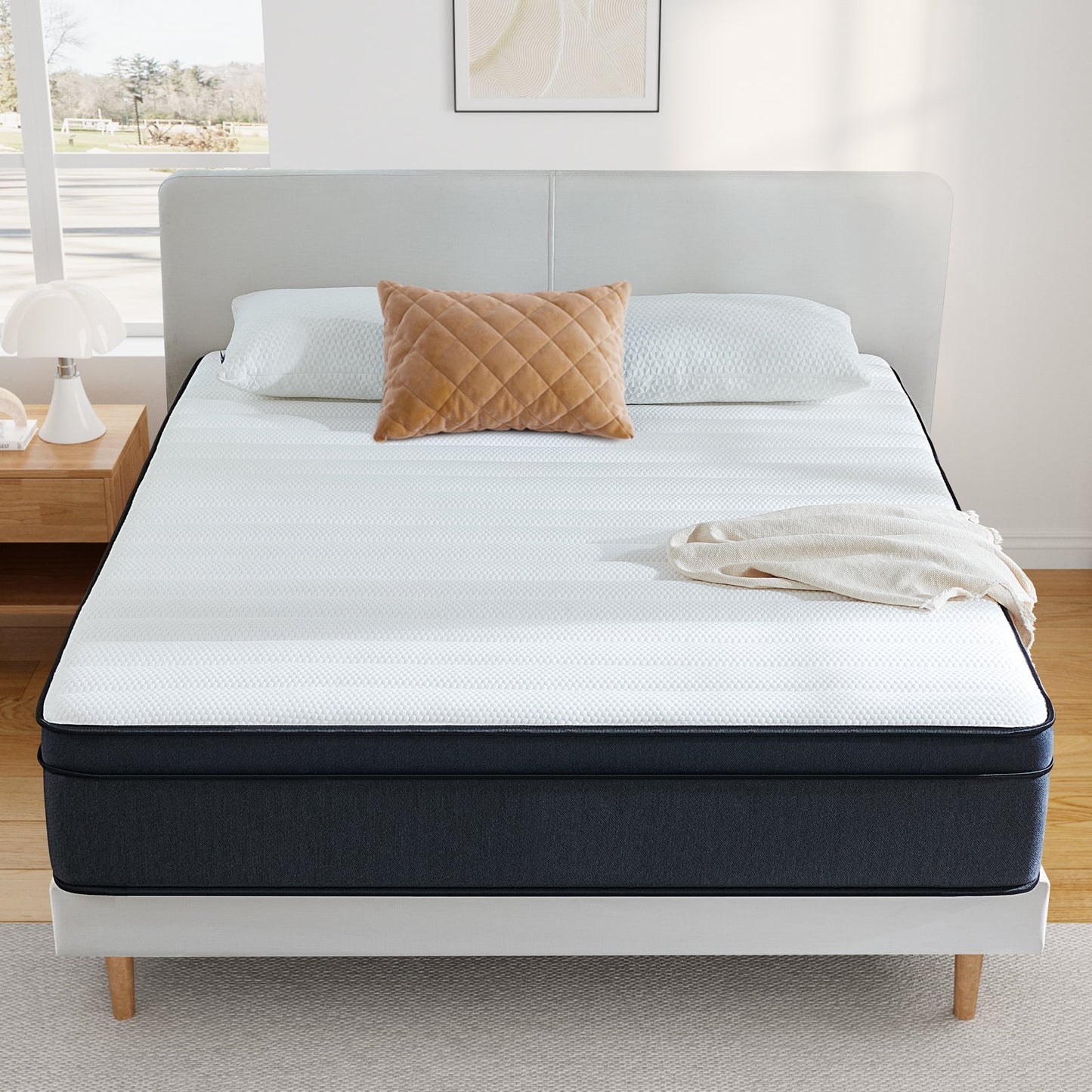 Cal King Size Mattress, 12 Inch Hybrid Mattress Medium Innerspring Mattress in a Box,Cal King Mattress