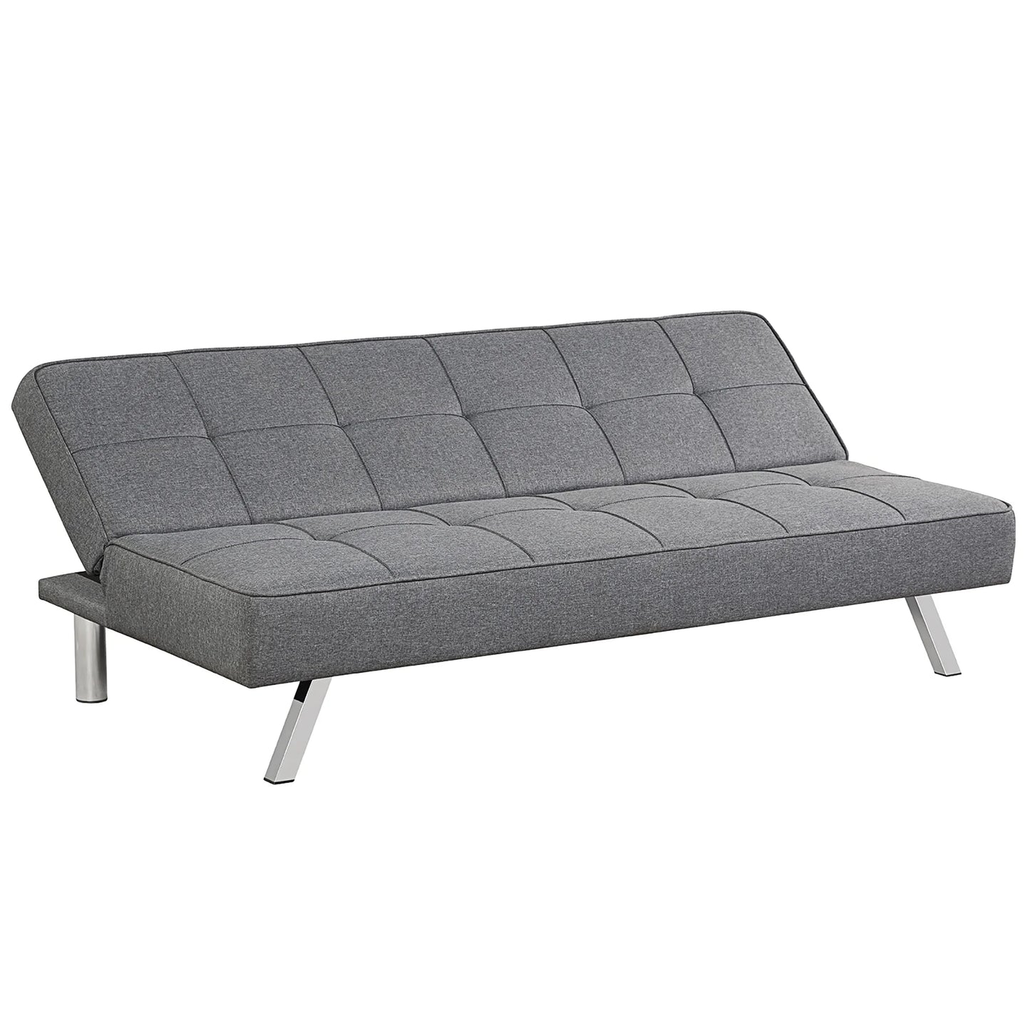 Convertible Futon Sofa Bed Adjustable Sleeper with Stainless Steel Legs