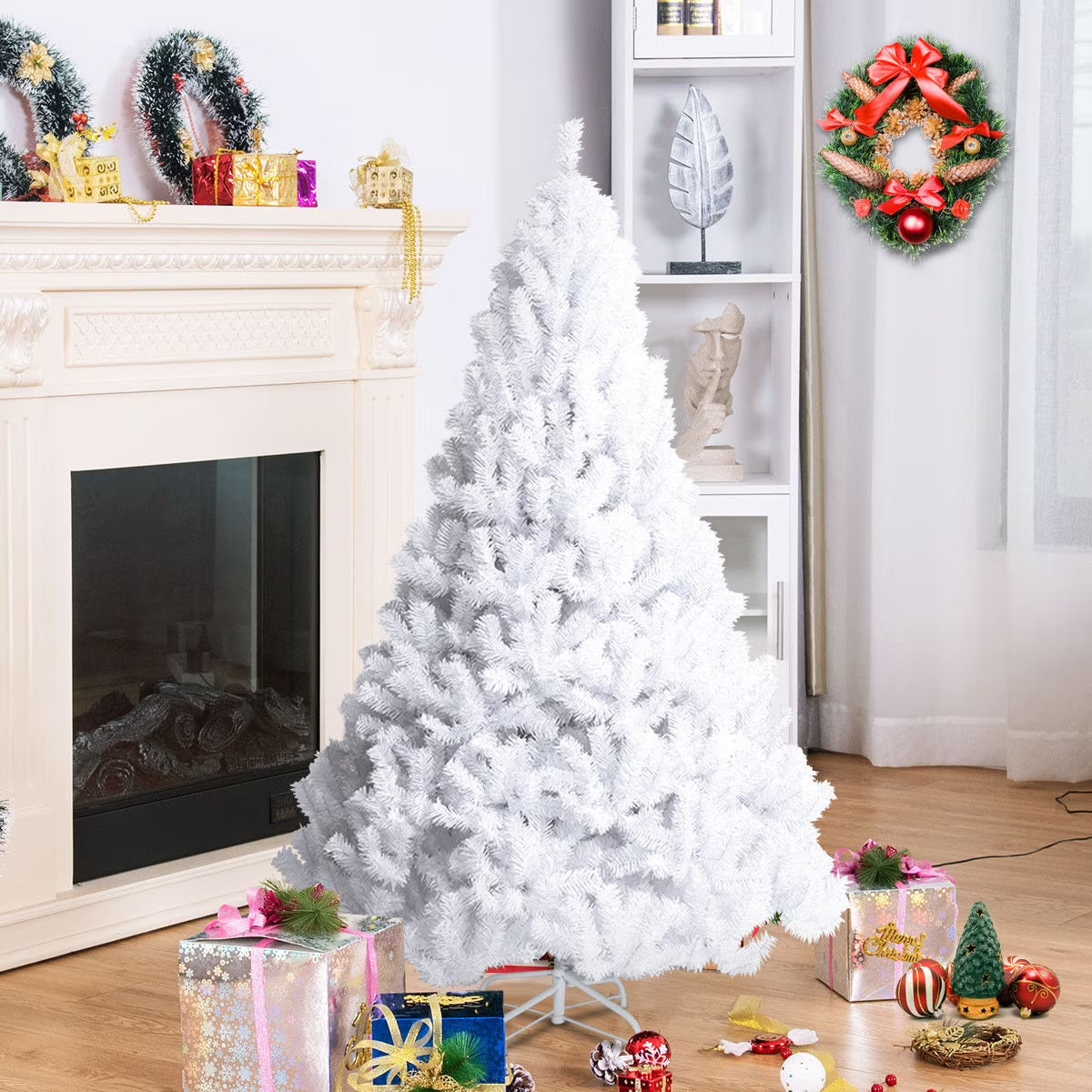 CM19723 7Ft Artificial PVC Christmas Tree W/Stand Holiday Season Indoor & Outdoor, Green