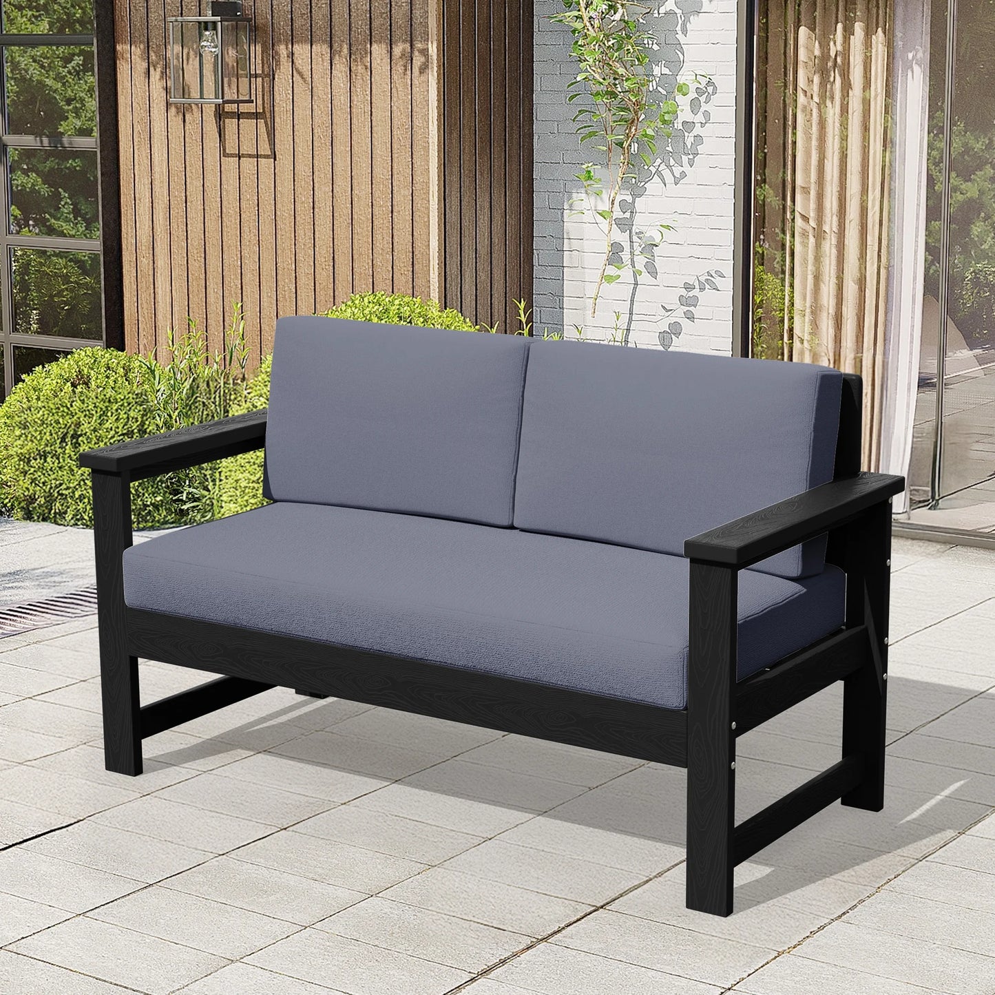 Patio Furniture Sets on Sale, 2 Pieces Patio Chairs W/ Cushions, Gray
