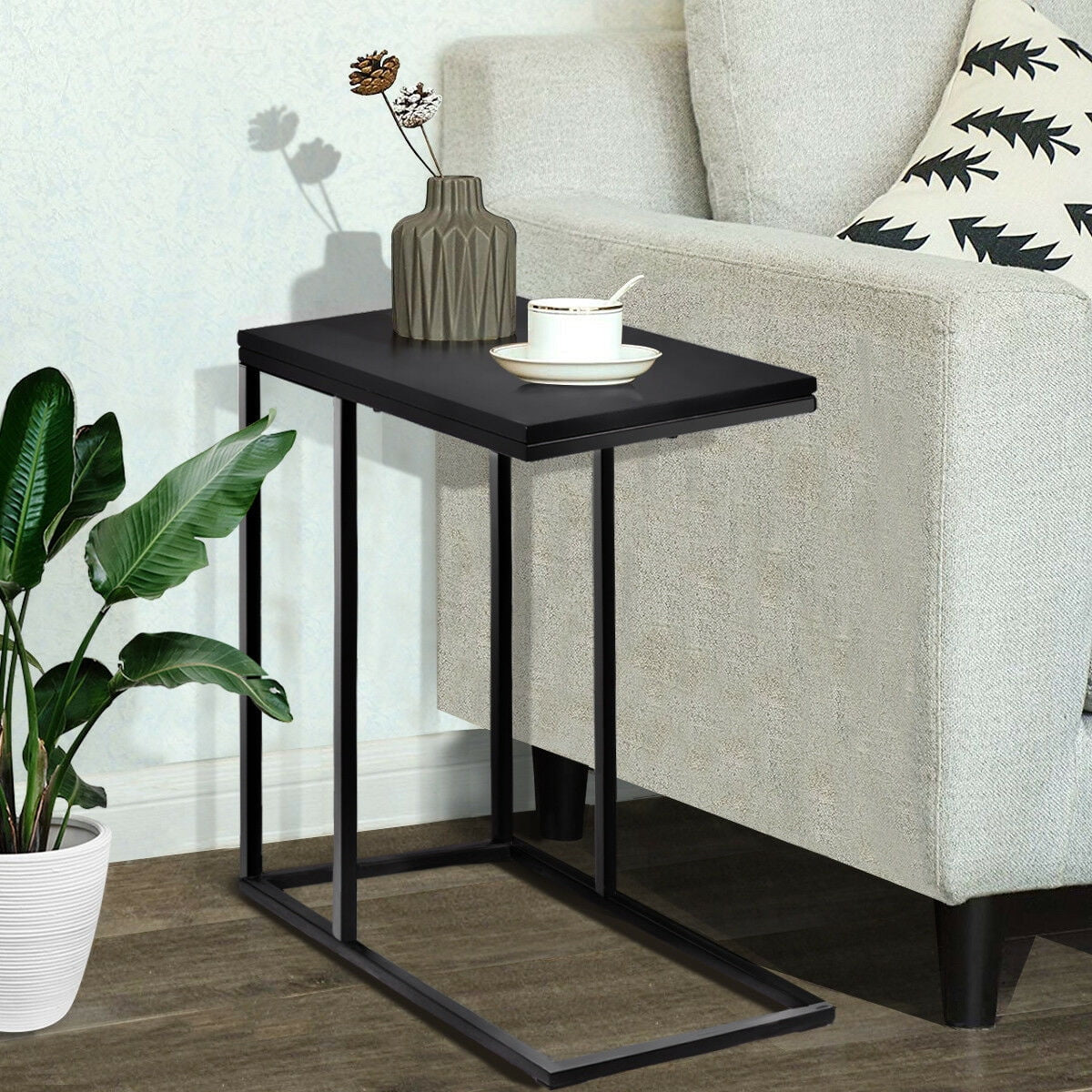 Coffee Tray Sofa Side End Table Ottoman Couch Console Stand TV Lap Snack Black