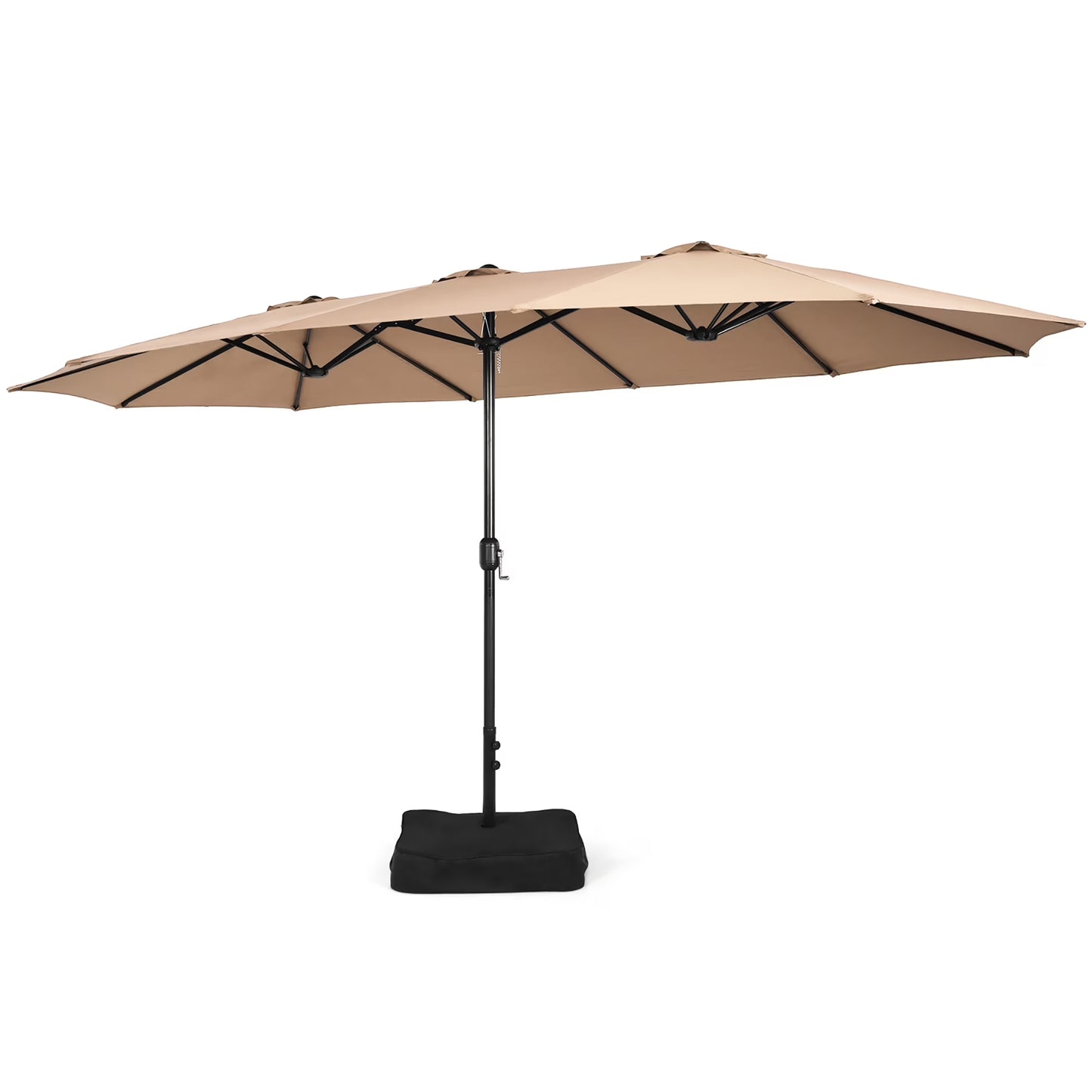 96" Coffee Rectangle Market Patio Umbrellas, Water-Resistant