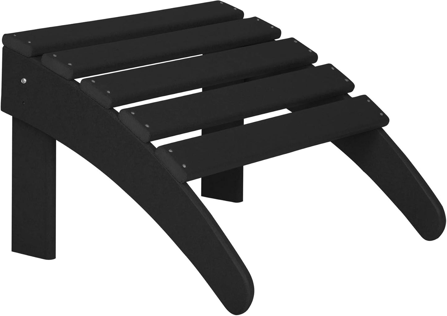 WO Home Furniture Adirondack Chair Outdoor Ottoman Set of 2 PCS Classic Patio Furniture (Black)