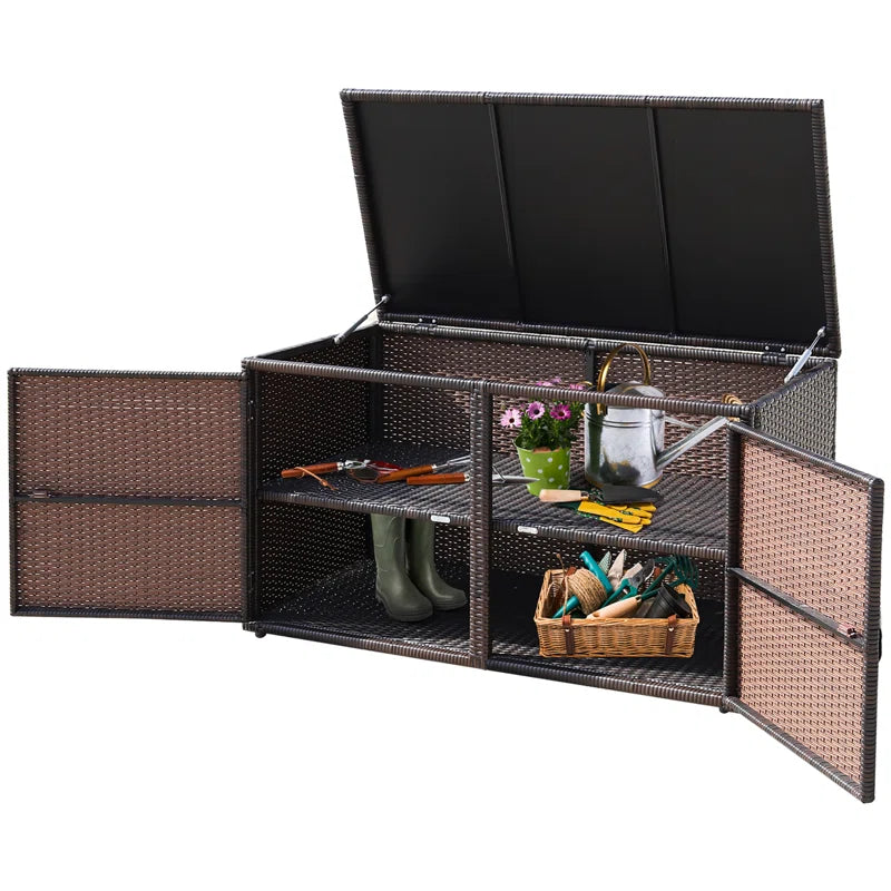 45'' W 88 Gallons Water Resistant Cabinet Deck Box in Brown