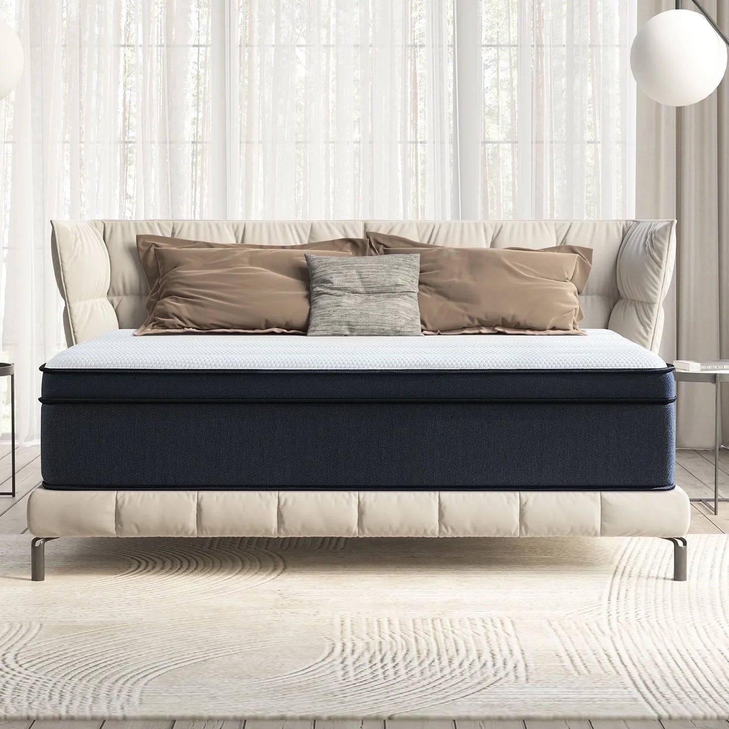 Cal King Size Mattress, 12 Inch Hybrid Mattress Medium Innerspring Mattress in a Box,Cal King Mattress