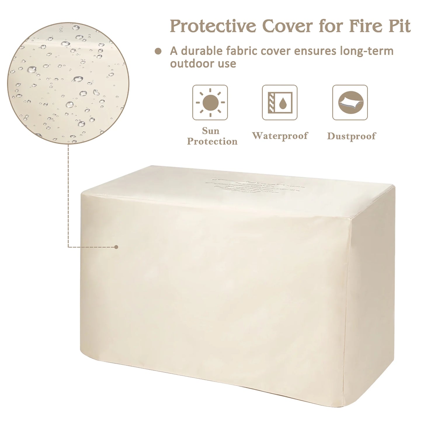 60,000 BTU Outdoor Rectangle Gas Fire Table W/ Ceramic Tabletop Ideal for Backyard Poolside