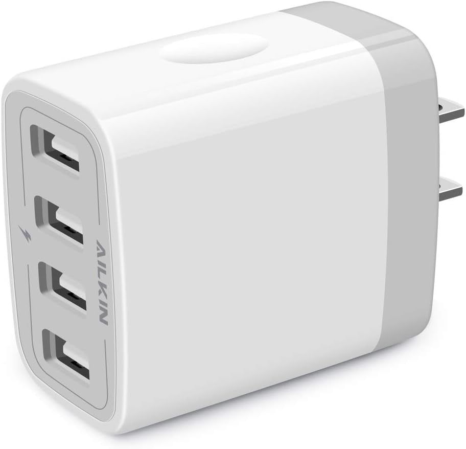 Wall Charger, USB Charger Adapter, 4.8A 4Multi Port Fast Charging Station Power Base Block Plug Cube Brick for Iphone 17 16 15 14 SE 13 12 11Pro Max/X/Plus, Samsung A16/A17/S25/S24 Kindle Plug