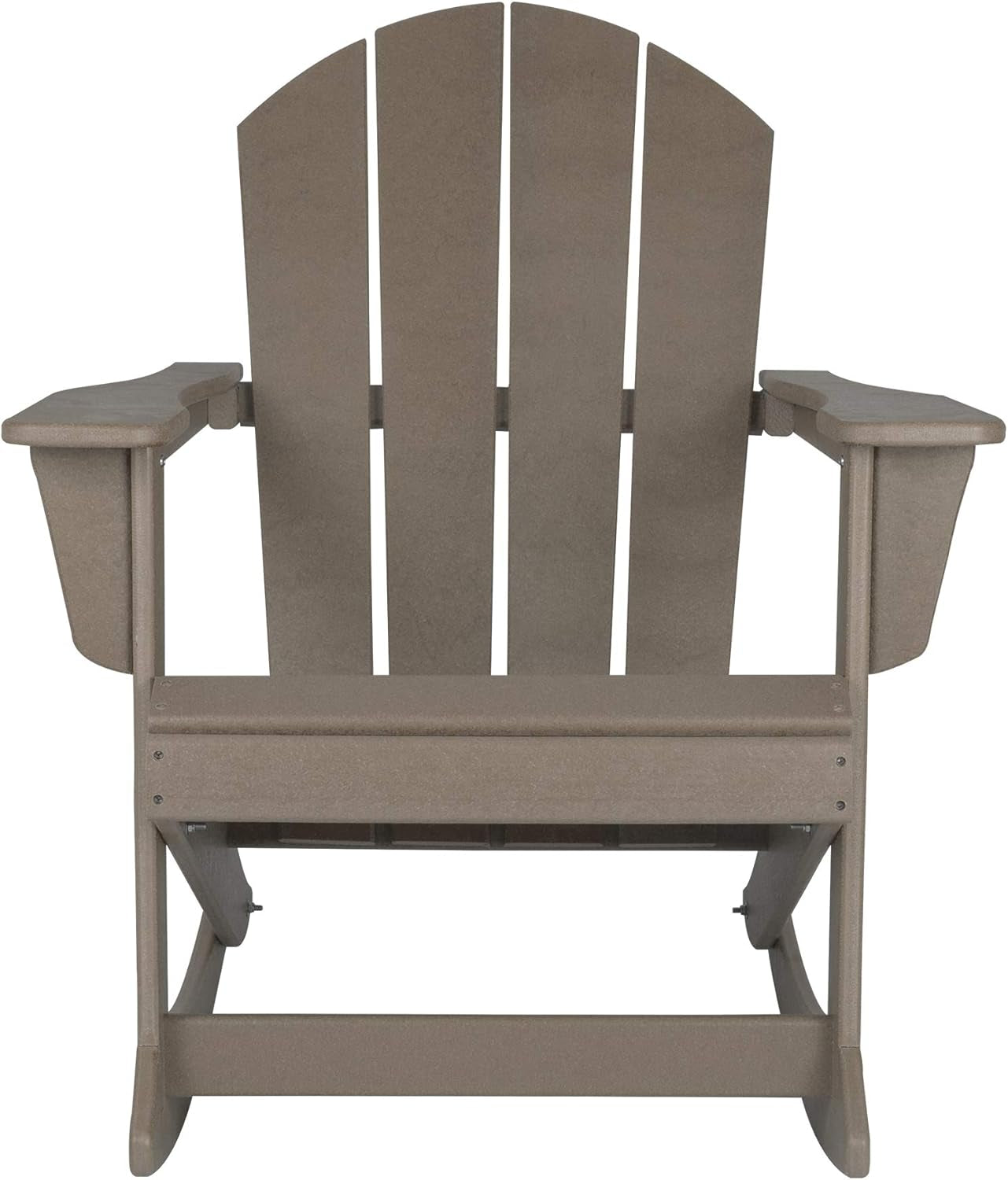 WO Home Furniture Patio Rocking Chair Classic Outdoor HDPE UV Weather Resistant (Weathered Wood)