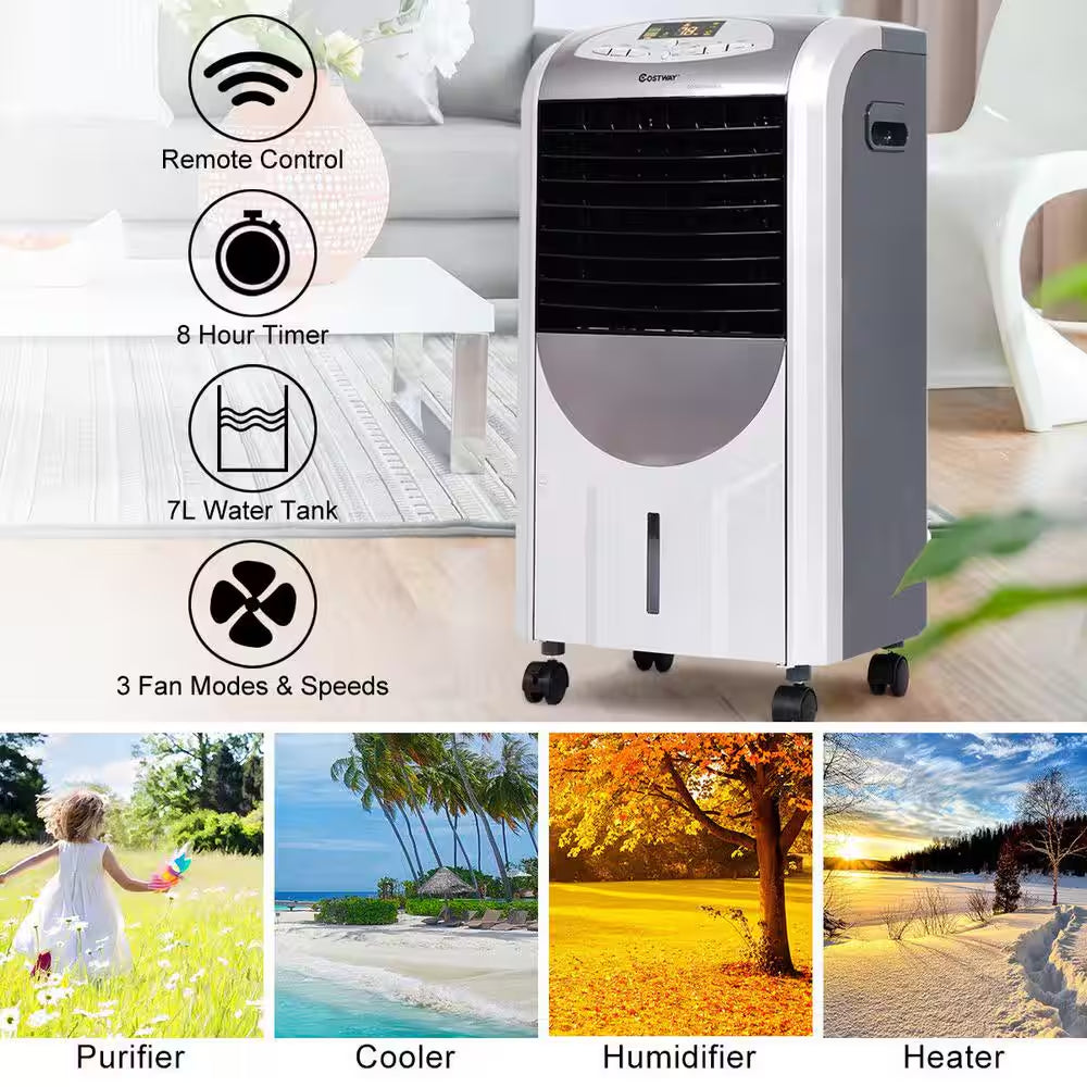 215 CFM Portable Evaporative Cooler Fan and Heater Humidifier