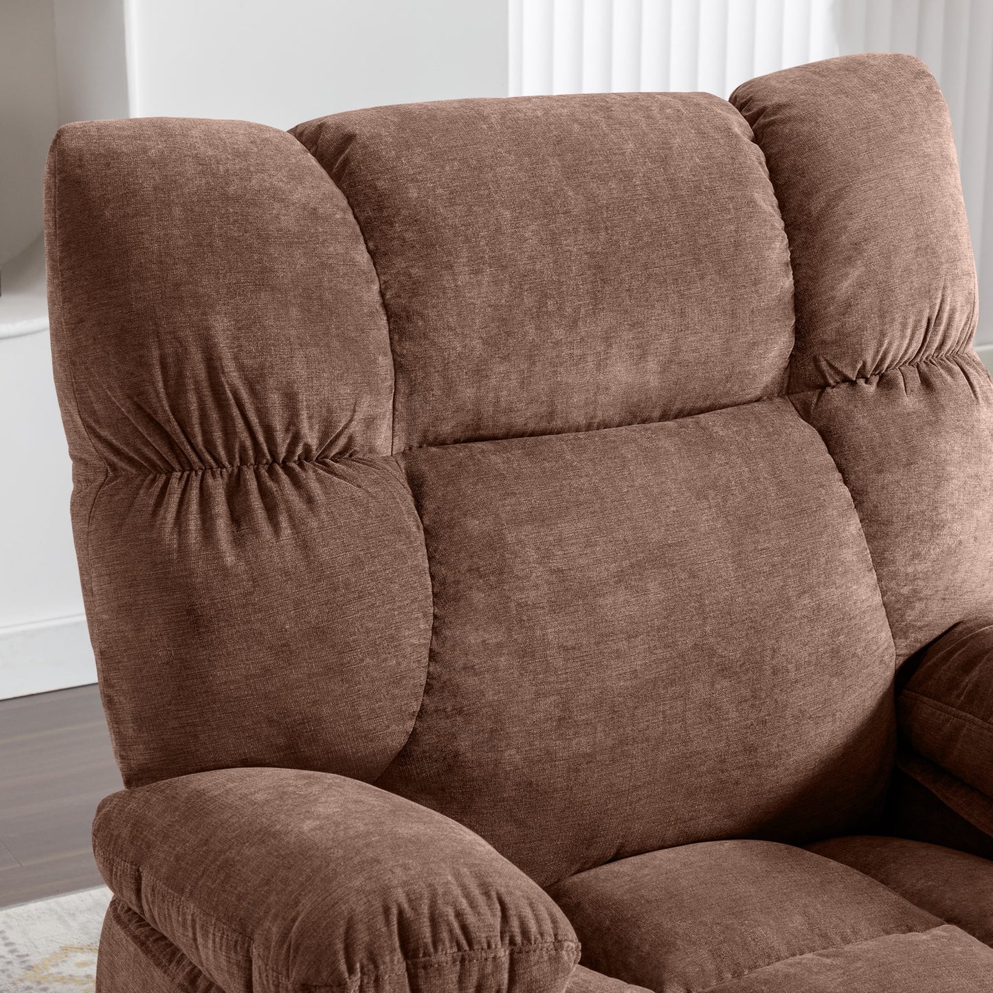 Power Lift Recliner Chair Recliners for Elderly with Heat and Massage Recliner Chair for Living Room with Infinite Position and Side Pocket,Usb Charge Port,Brown