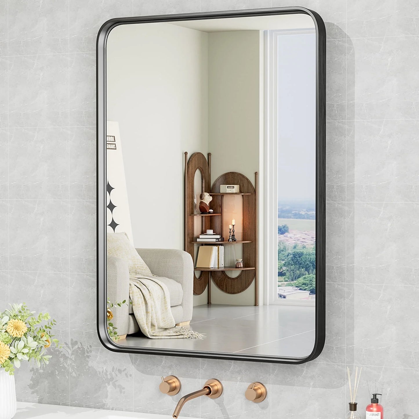 20"X28" Anti-Fog LED Bathroom Mirror - Dual Light Source, Three Lighting Modes, White