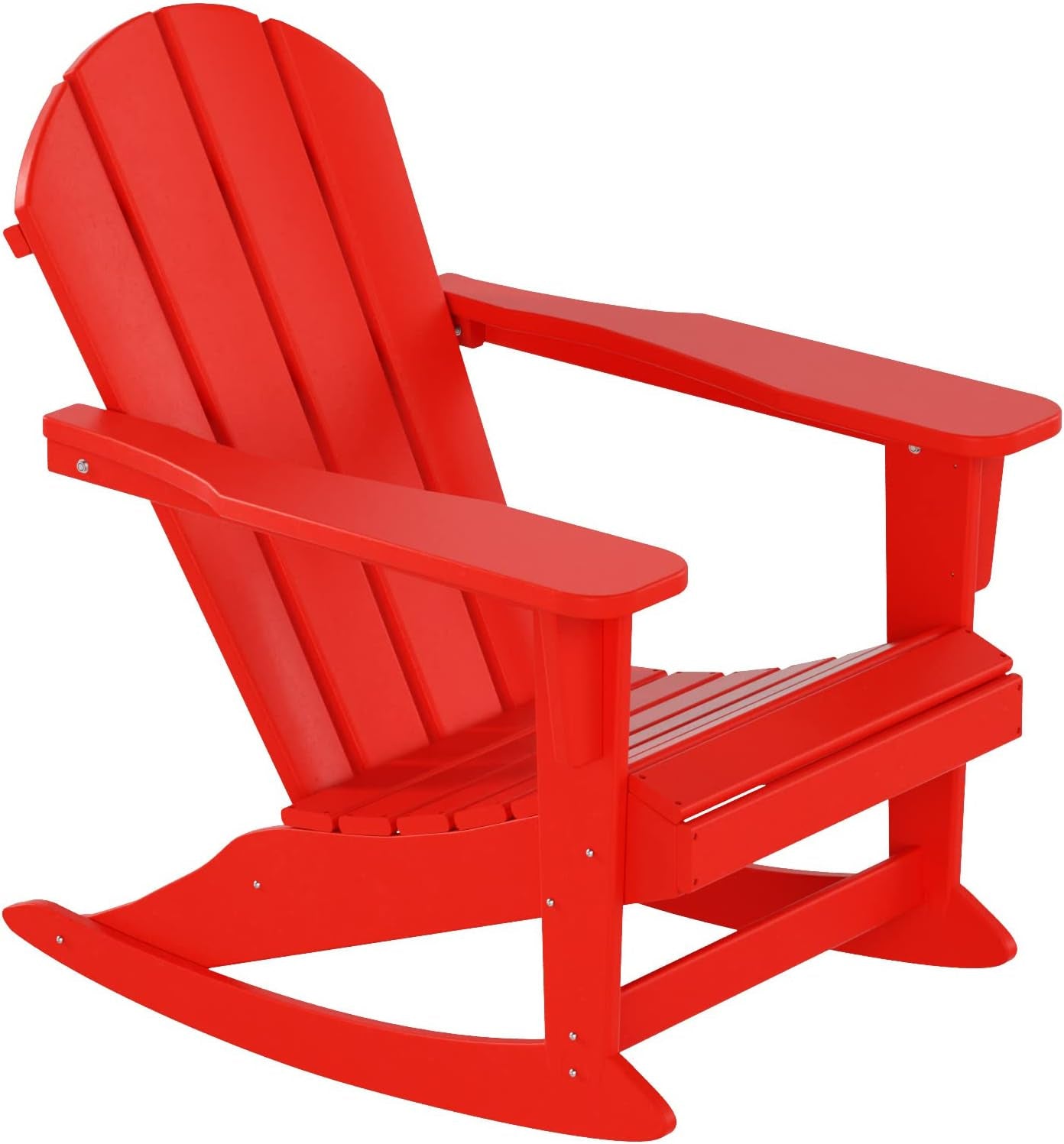 WO Home Furniture Patio Rocking Chair Classic Outdoor HDPE UV Weather Resistant (Red)