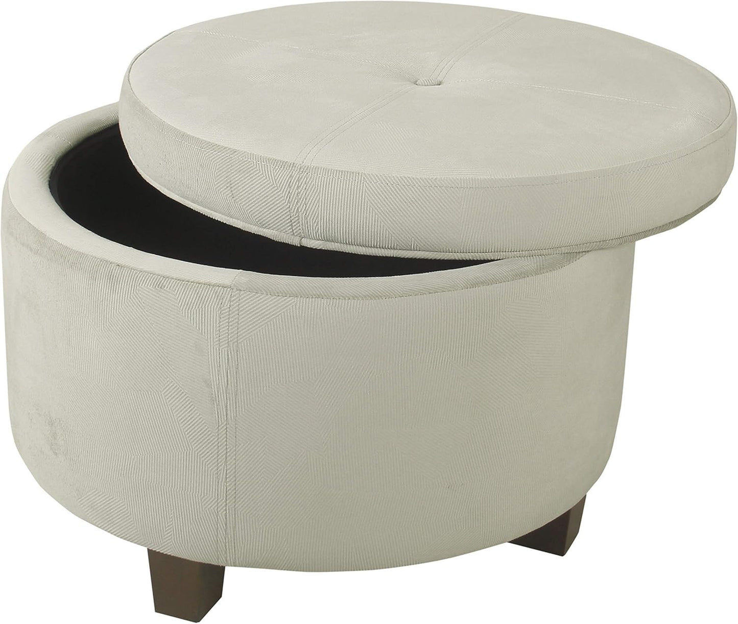 Large Velvet Storage Ottoman - Textured Gray