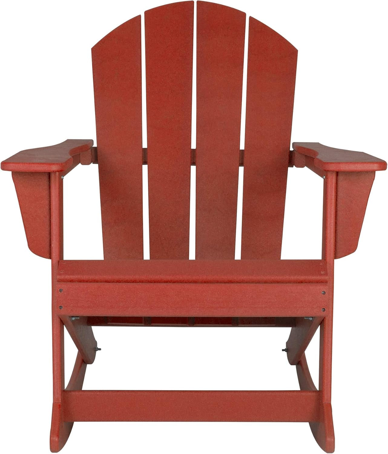 WO Home Furniture Patio Rocking Chair Classic Outdoor HDPE UV Weather Resistant (Red)