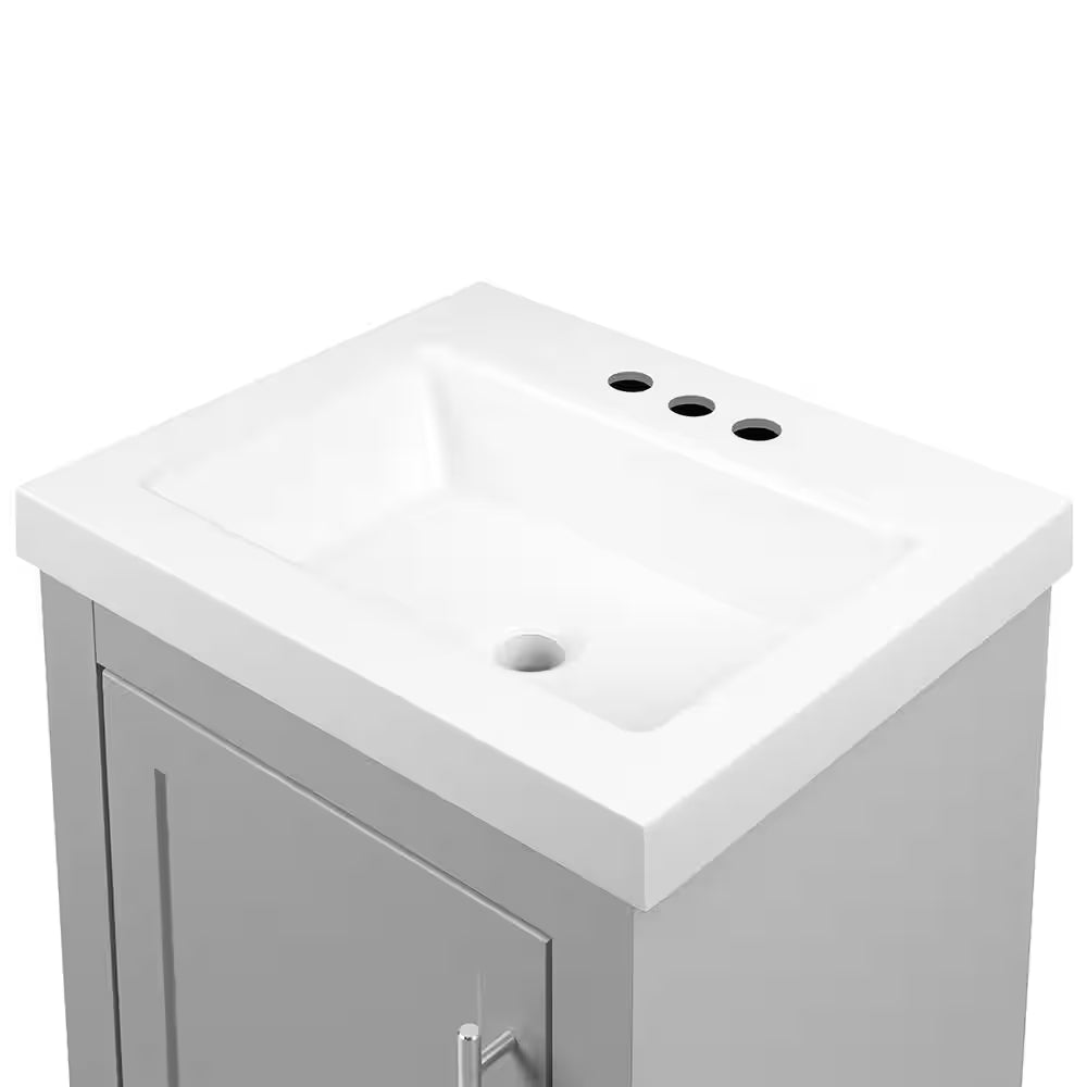 Spa 18.5 In. W X 16.25 In. D X 33.75 In. H Single Sink Bath Vanity in Dove Gray with White Cultured Marble Top
