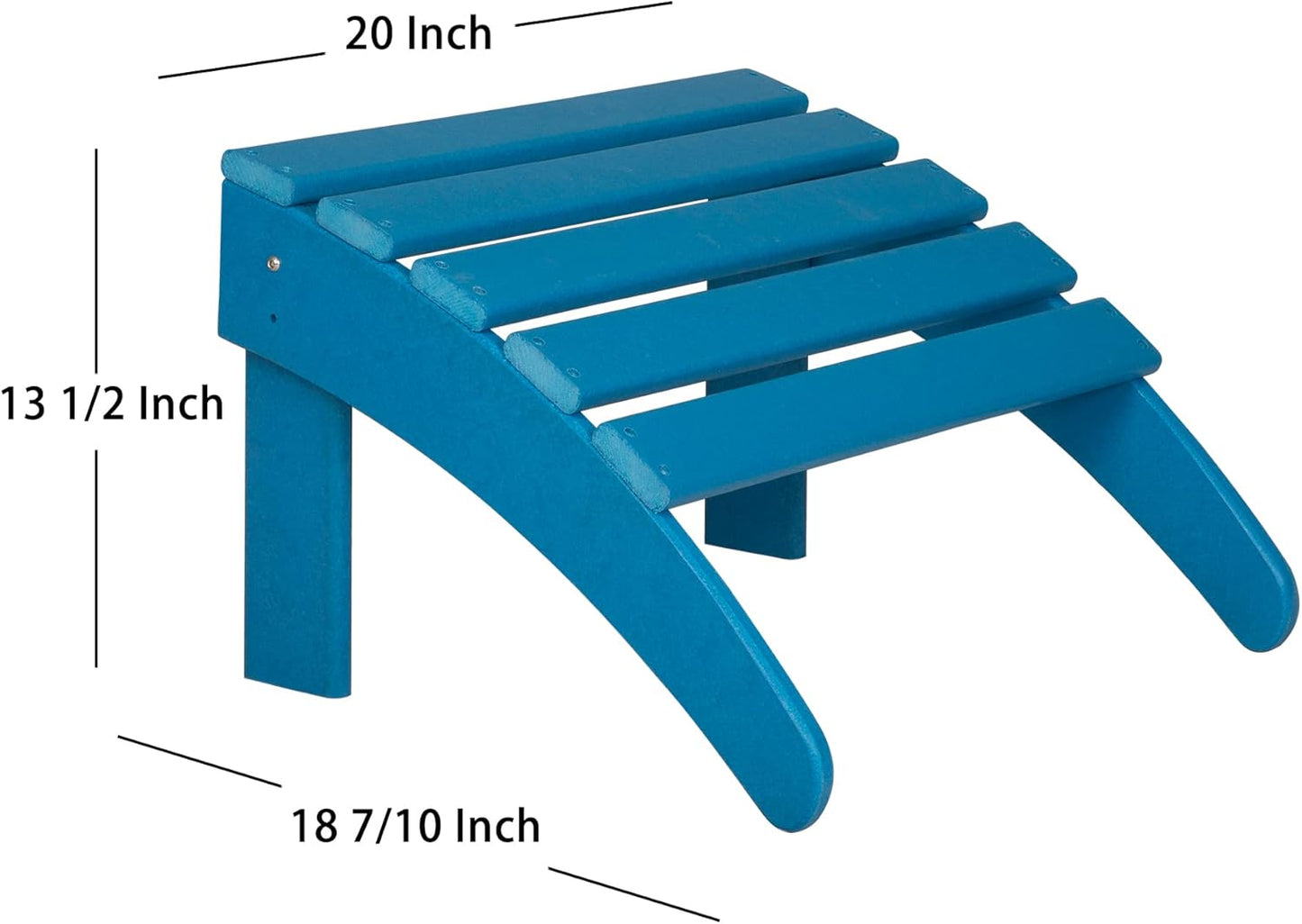 WO Home Furniture Adirondack Chair Outdoor Ottoman Set of 2 PCS Classic Patio Furniture (Pacific Blue)