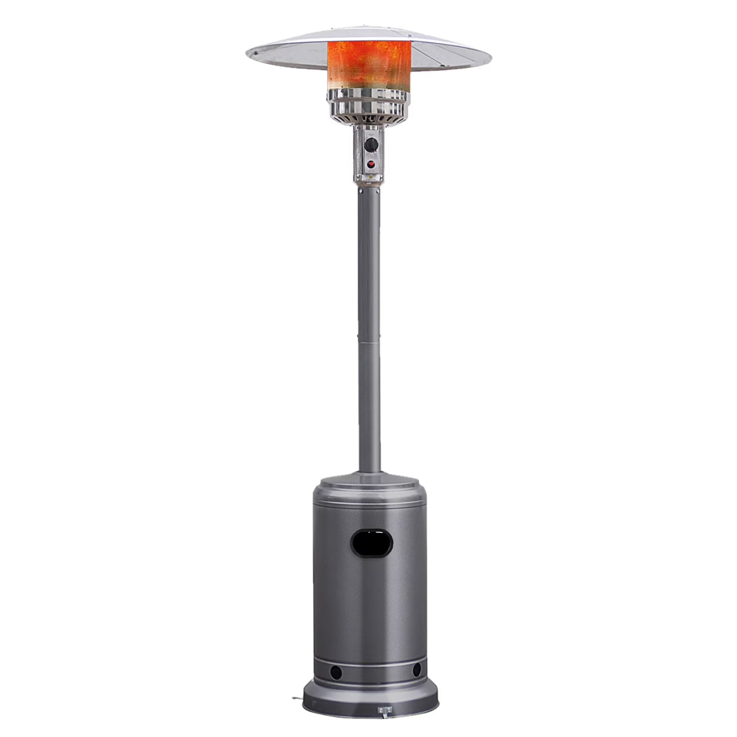 50000 BTU Propane Patio Heater Standing Steel with Wheels Grey