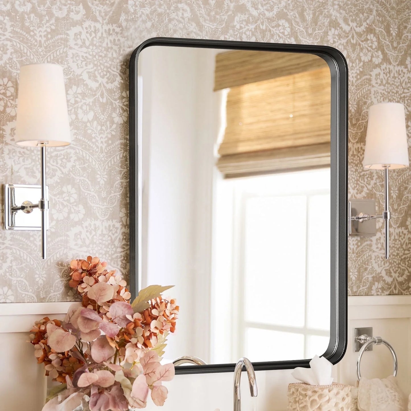 20"X28" Anti-Fog LED Bathroom Mirror - Dual Light Source, Three Lighting Modes, White