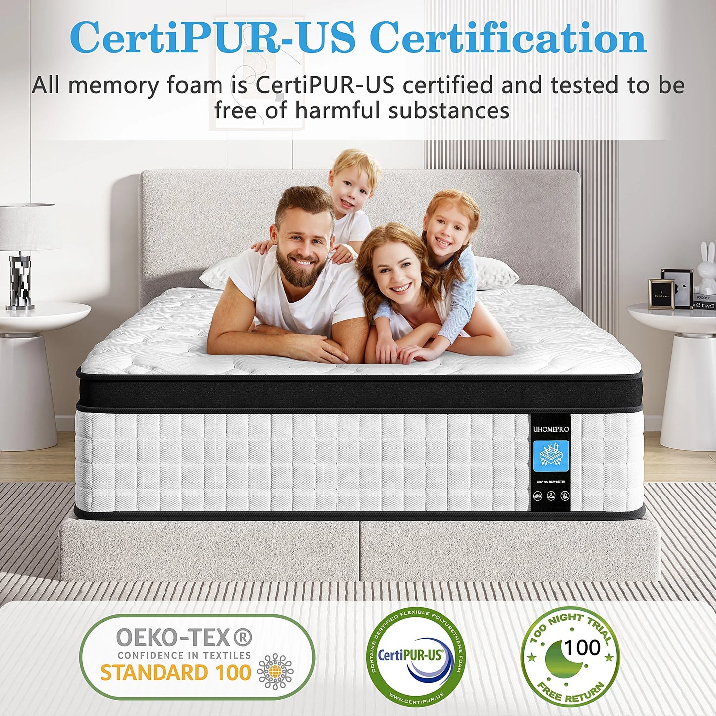 Twin Mattress, 12 Inch Memory Foam Mattress in a Box, Cool Hybrid Individual Pocket Springs Twin Size Mattress with Breathable Knitted Fabric and Edge Support, Medium Firm, White
