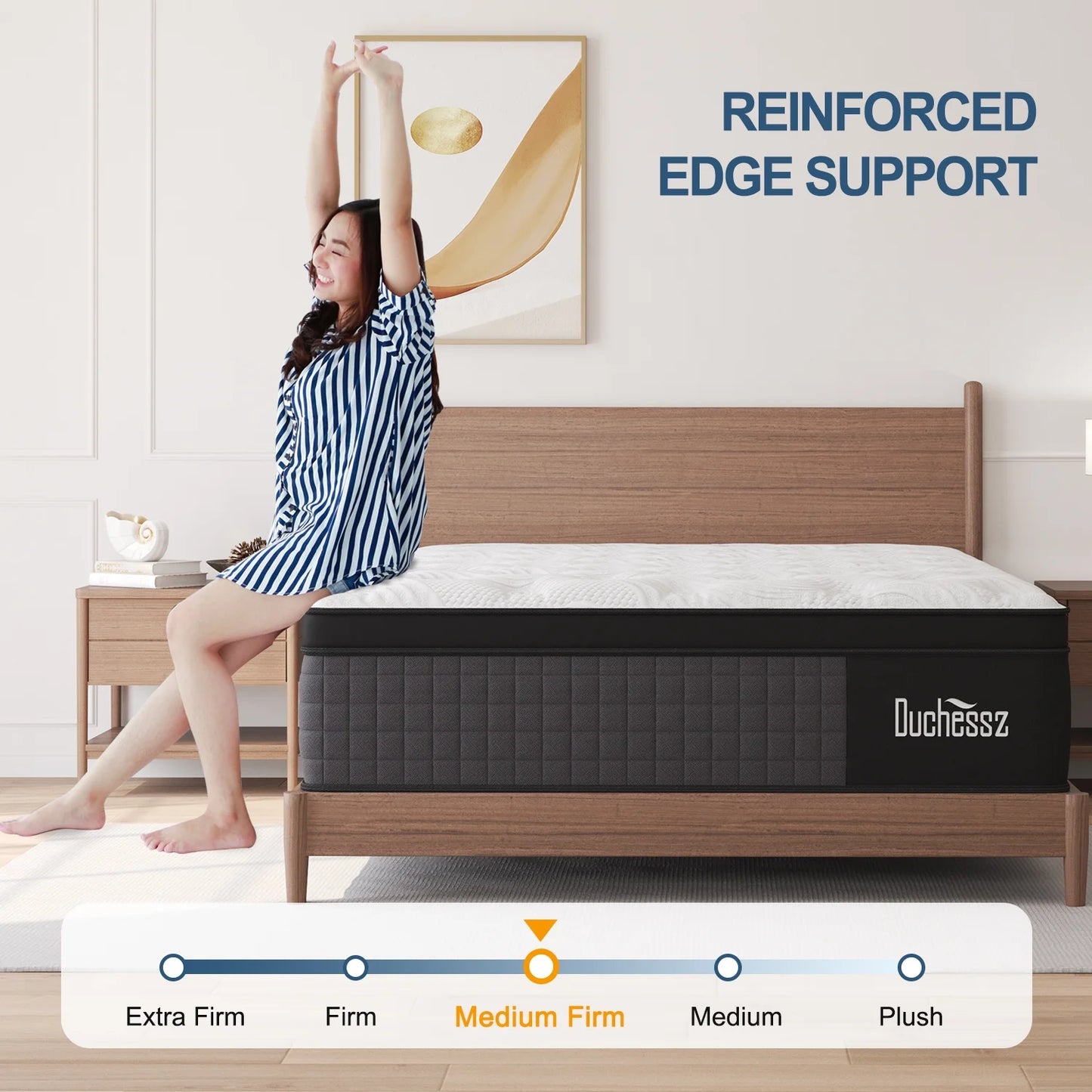 Full Mattress 12 Inch Hybrid Mattress in a Box Gel Foam Mattress Euro Top Individually Wrapped Pocket Coils Innerspring Mattress