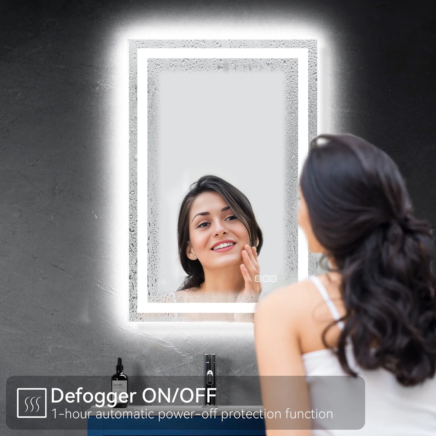 24” X 36” LED Bathroom Mirror with Lights, Wall Mounted Vanity Mirror with Front & Backlit, Anti-Fog, Dimmable Touch Control, Horizontal & Vertical Installation
