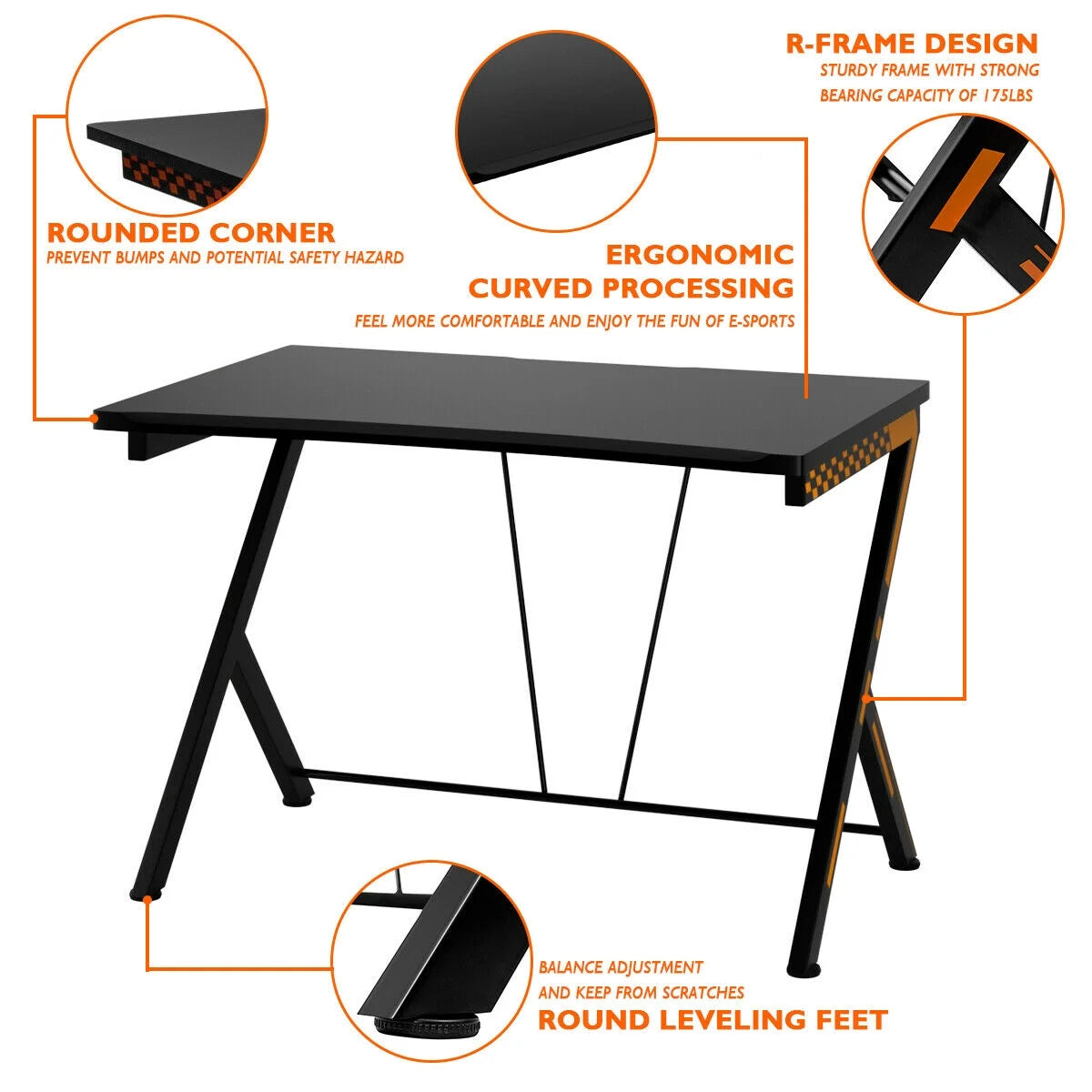 Gaming Desk Computer Desk PC Laptop Table Workstation Home Office Ergonomic New