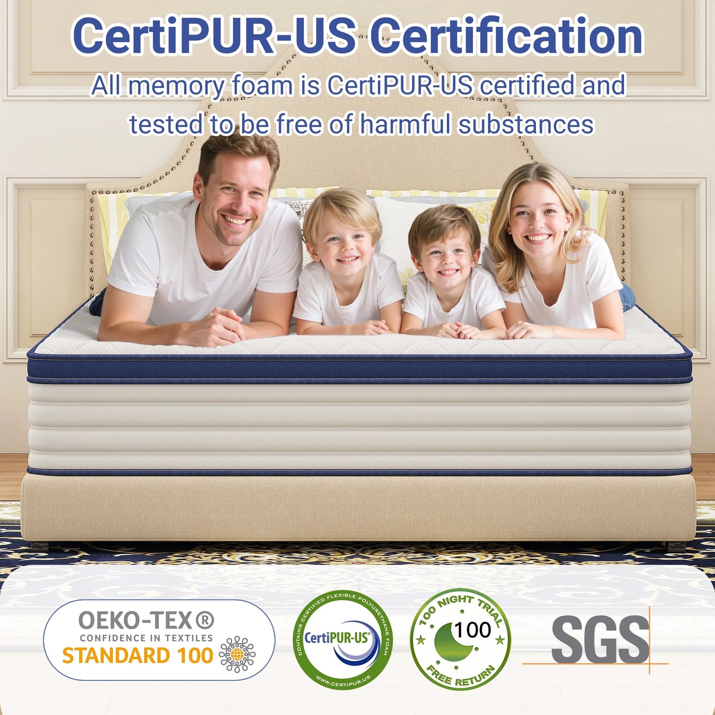 Full Mattress, 12 Inch Gel Memory Foam Mattress in a Box, Cool Hybrid Individual Pocket Springs Full Size Mattress with Breathable Knitted Fabric and Edge Support, Medium Firm, Blue