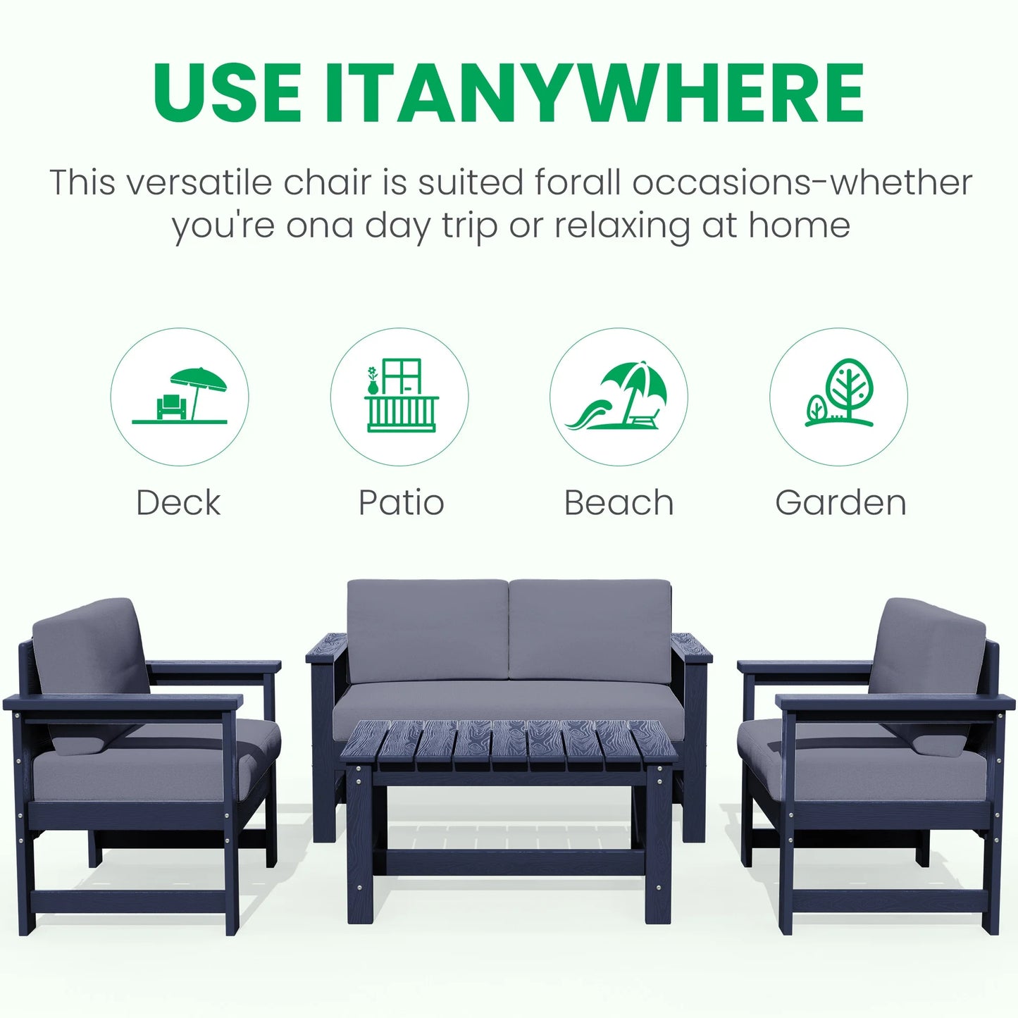 Patio Furniture Sets on Sale, 2 Pieces Patio Chairs W/ Cushions, Gray