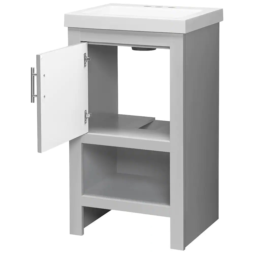 Spa 18.5 In. W X 16.25 In. D X 33.75 In. H Single Sink Bath Vanity in Dove Gray with White Cultured Marble Top