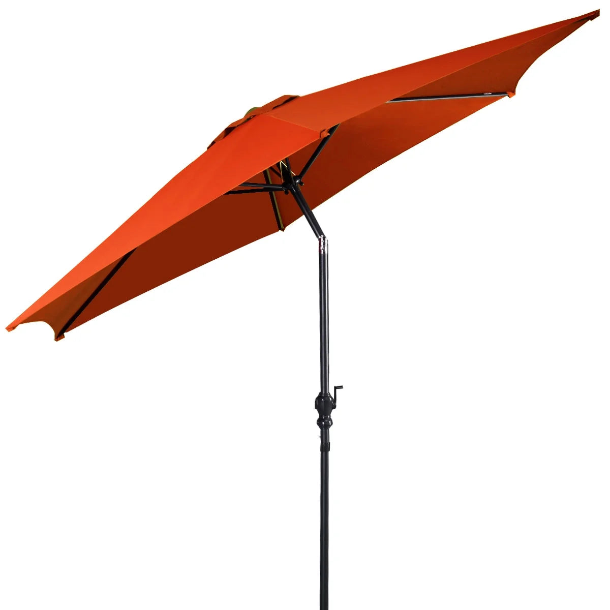 10 FT Patio Umbrella Patio Market Steel Tilt W/ Crank Outdoor Yard Garden Orange