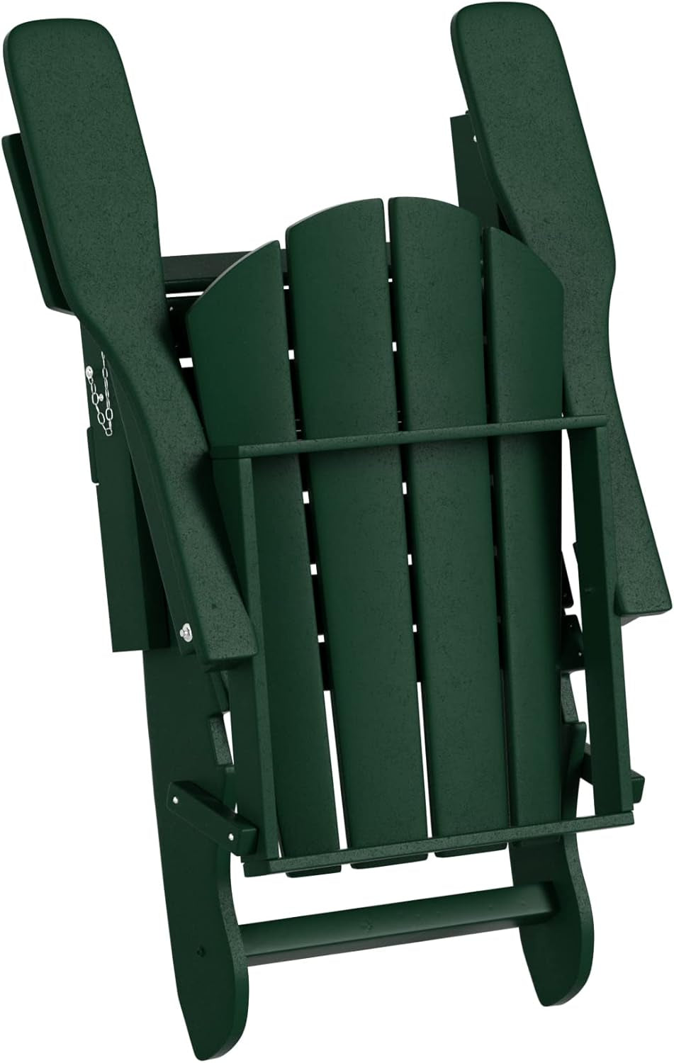 WO Home Furniture Adirondack Chair Table Set of 2 PCS Outdoor Folding Chair W Side Table Weather/Uv Resistant for Lawn, Garden, Bon Fire, Balcony (Dark Green)