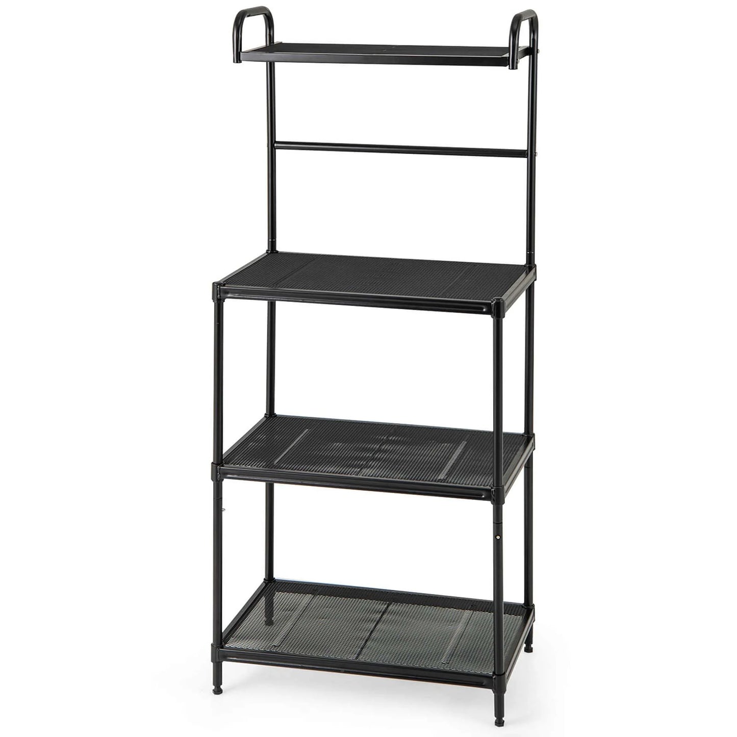 4-Tier Baker'S Rack Microwave Oven Rack Shelves Kitchen Storage Organizer Black
