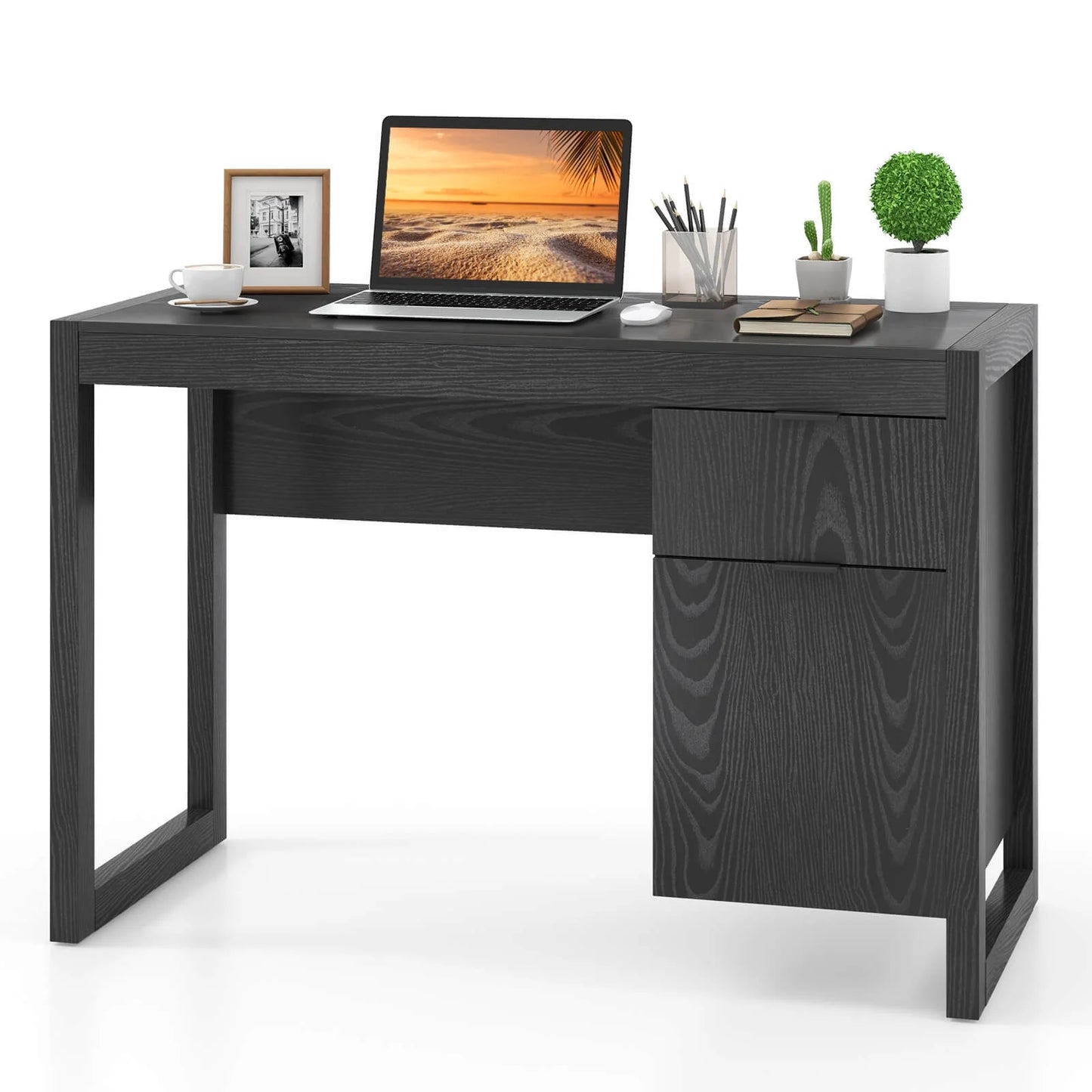 Computer Desk Workstation Table with Drawers Home Office White