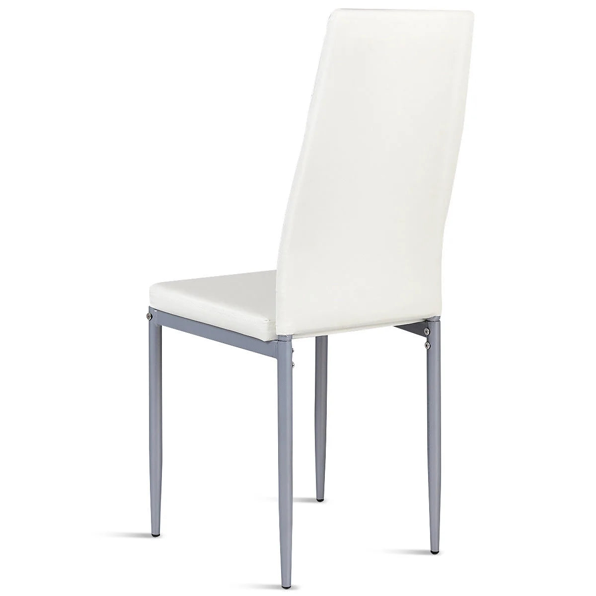 Set of 4 PU Leather Dining Side Chairs Elegant Design Home Furniture White